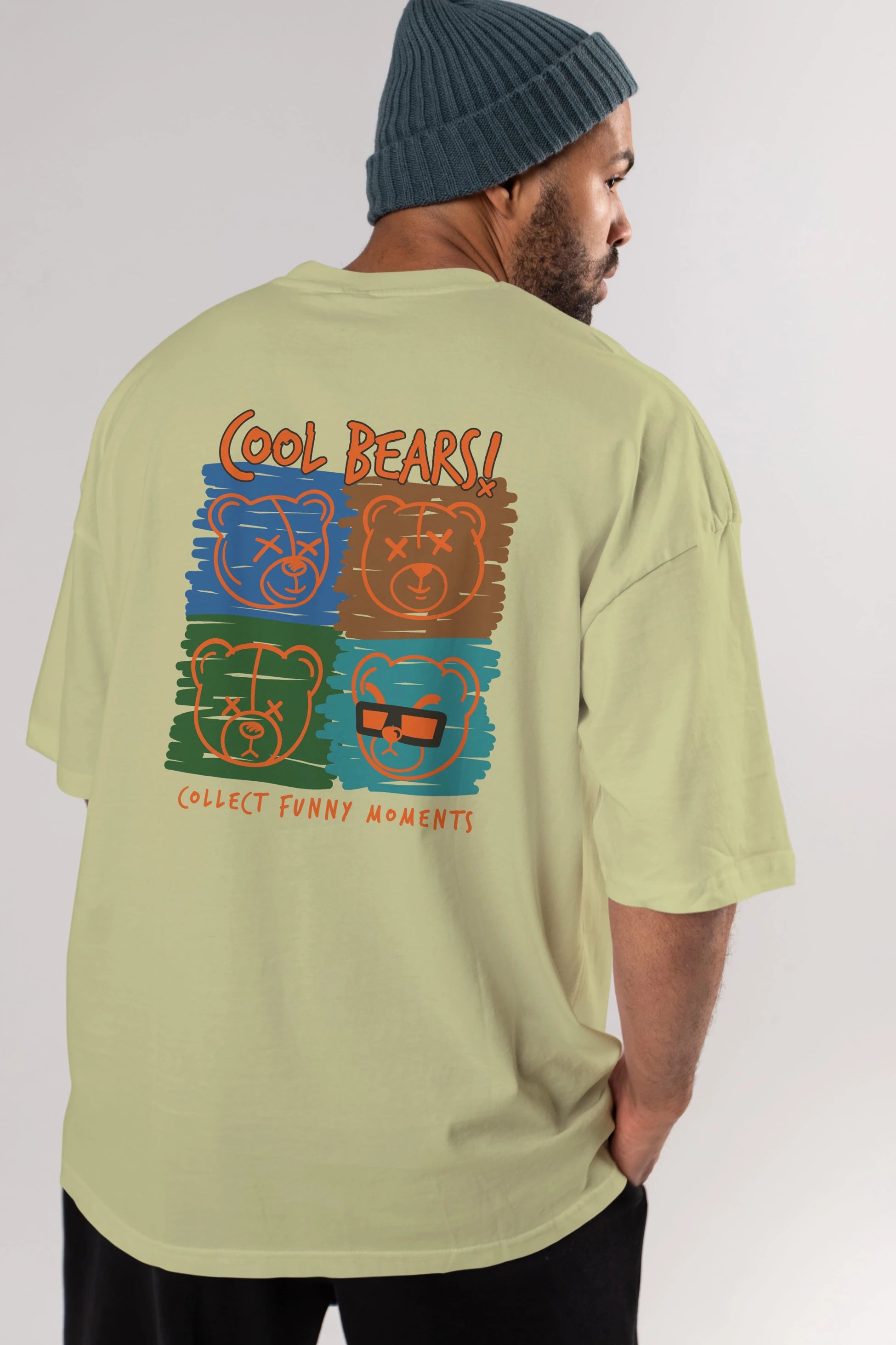 Cool Bears Arka Baskılı Oversize t-shirt Erkek Kadın Unisex