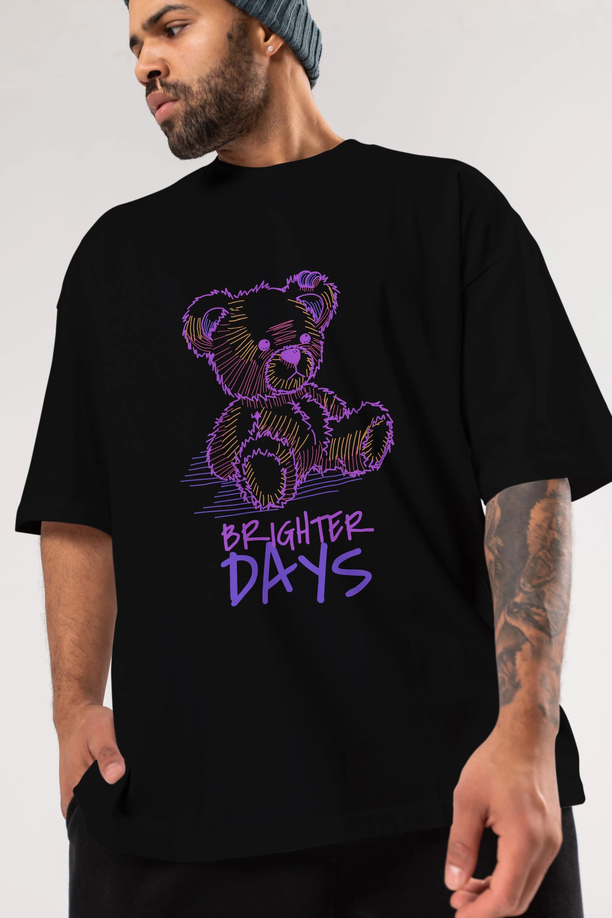 Brighter Days Ön Baskılı Oversize t-shirt Erkek Kadın Unisex