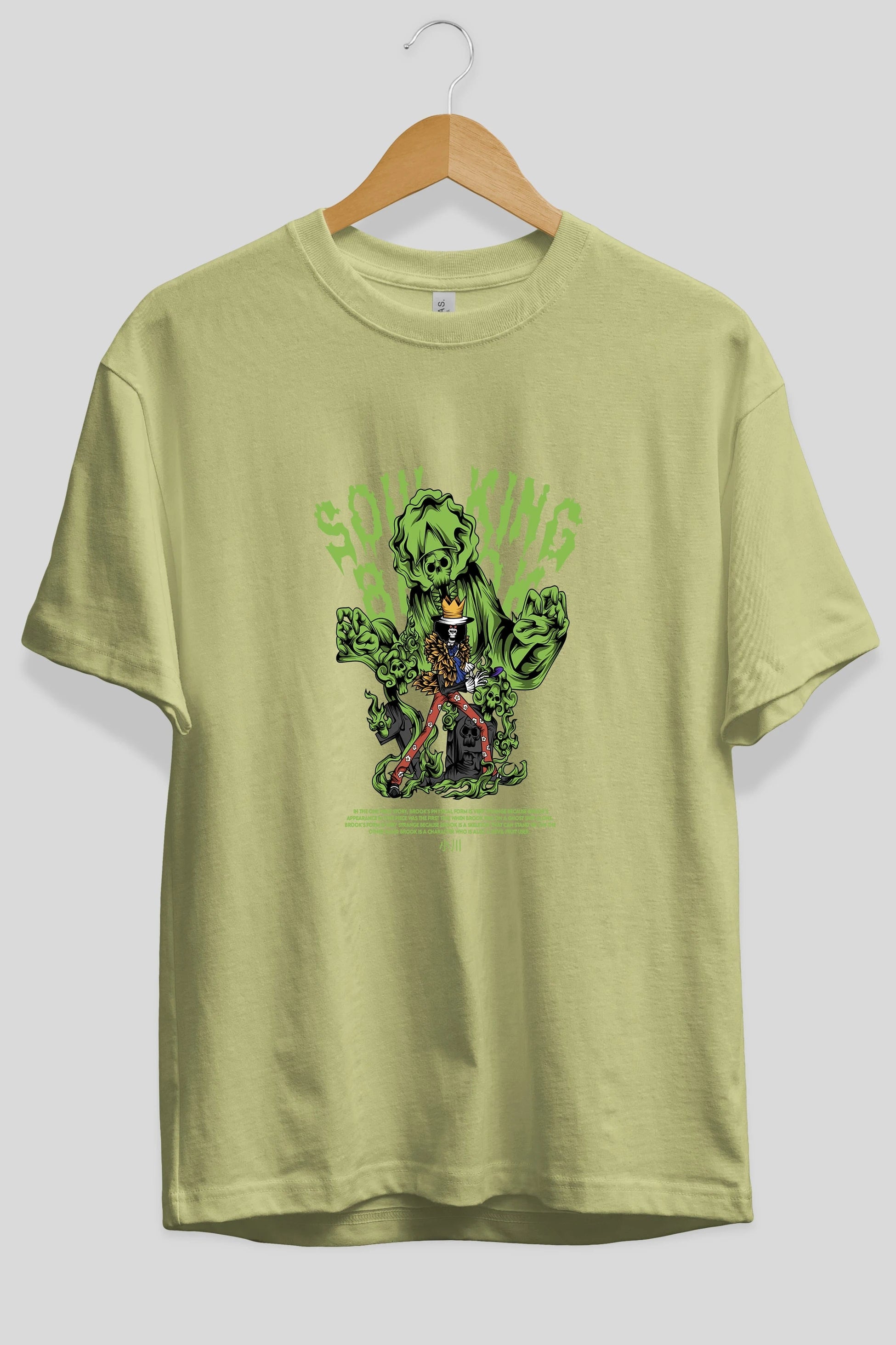 Soul King Brook Anime Ön Baskılı Oversize t-shirt %100 pamuk Erkek Kadın Unisex
