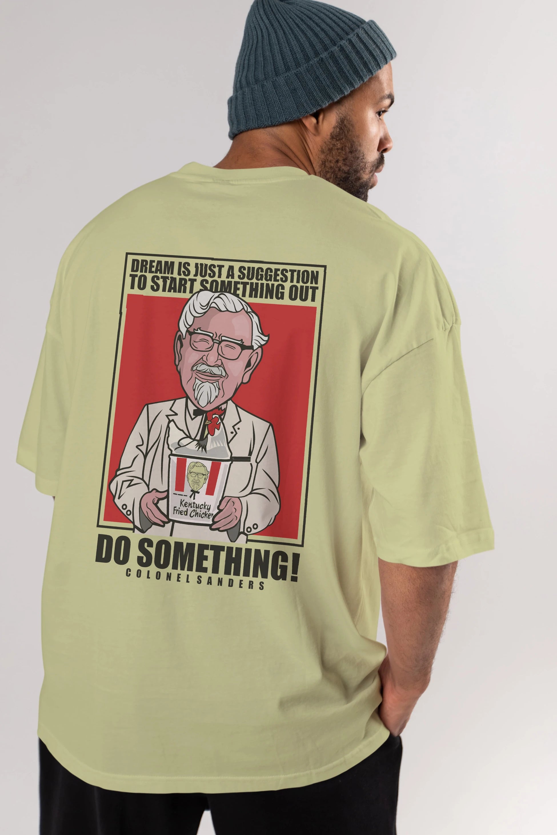 Colonel Sanders Arka Baskılı Oversize t-shirt Erkek Kadın Unisex %100 Pamuk tişort