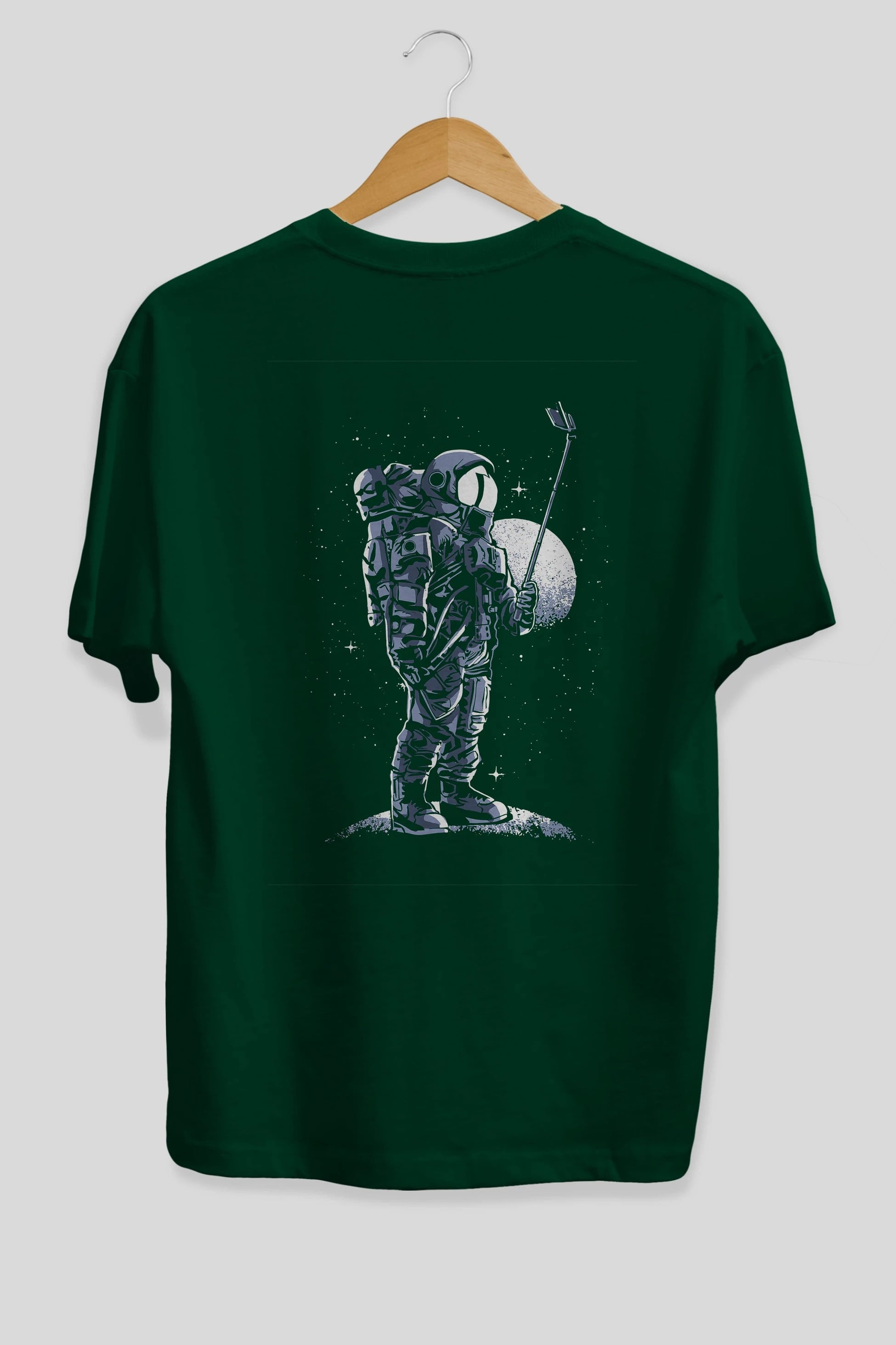 Selfie Astronaut Arka Baskılı Oversize t-shirt Erkek Kadın Unisex %100 Pamuk
