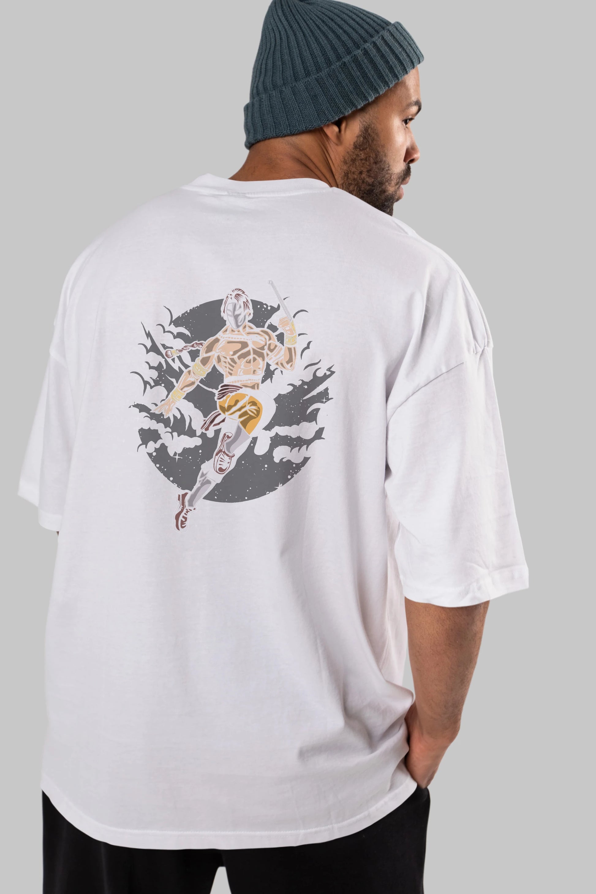 Vega Arka Baskılı Oversize t-shirt Erkek Kadın Unisex %100 Pamuk