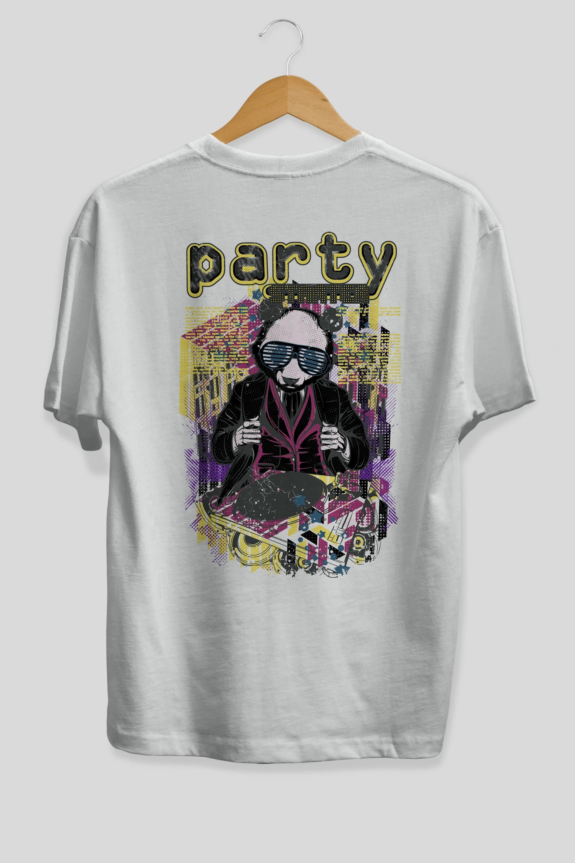 Party Starter Arka Baskılı Oversize t-shirt Erkek Kadın Unisex