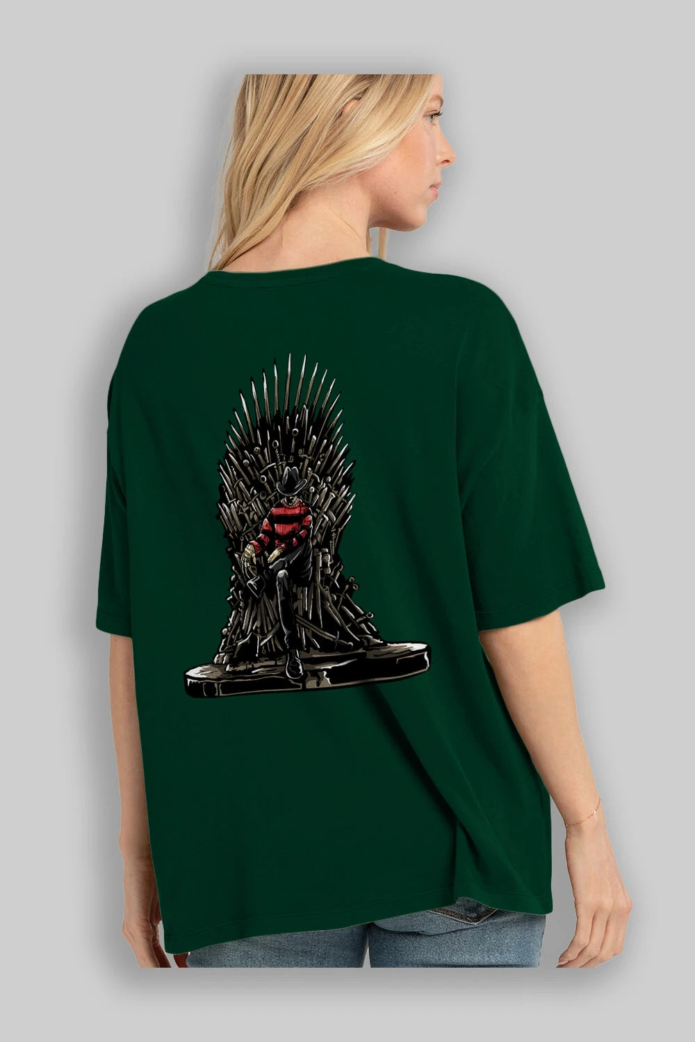 Nightmare Throne Arka Baskılı Oversize t-shirt Erkek Kadın Unisex %100 Pamuk