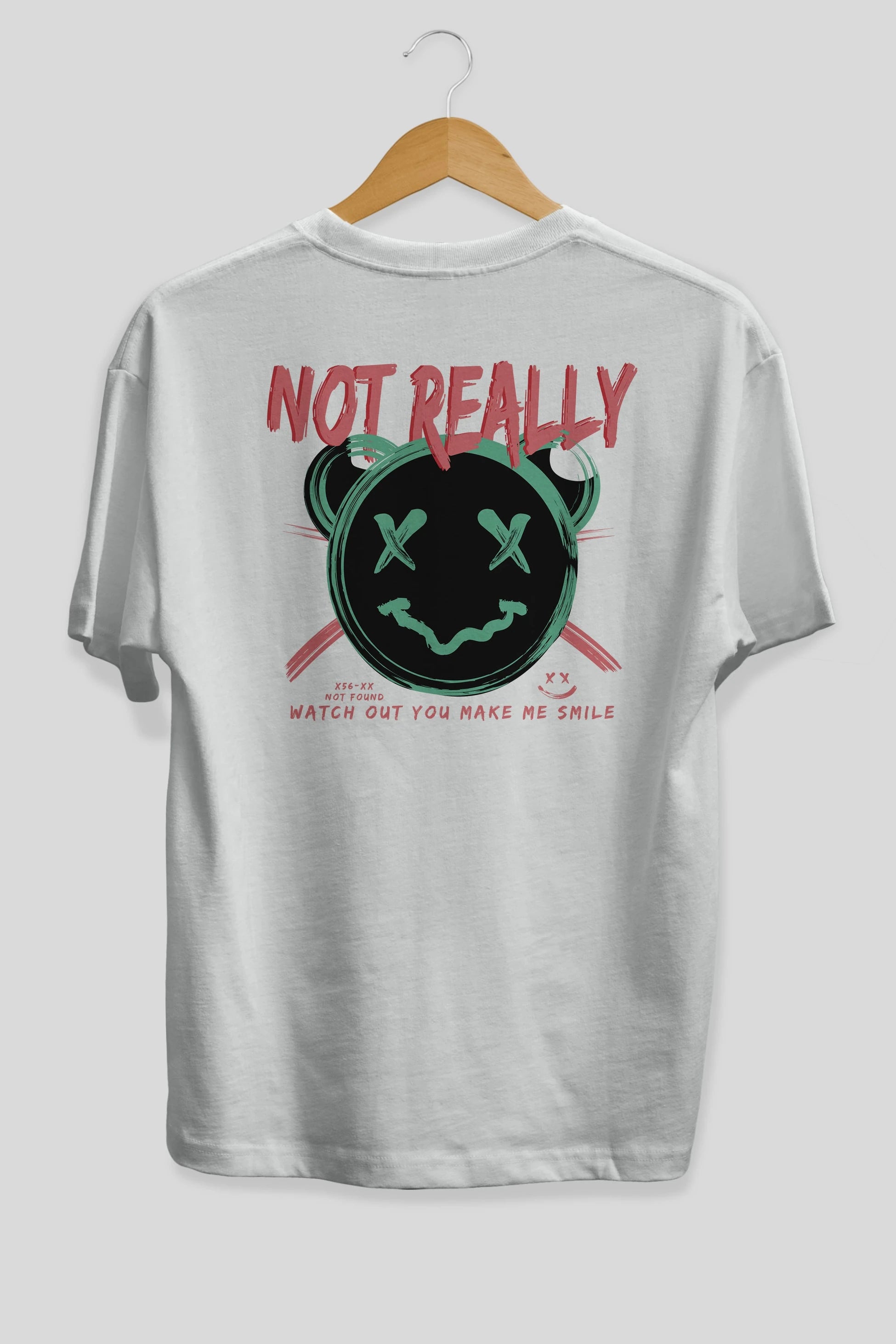 Not Really Bear Arka Baskılı Oversize t-shirt Erkek Kadın Unisex