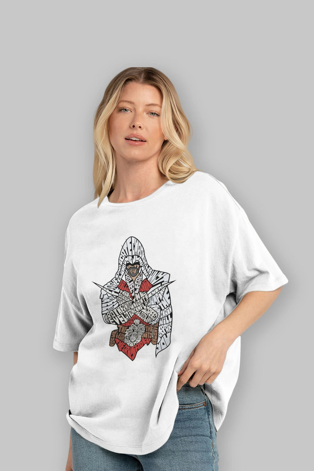 Assassins Ön Baskılı Oversize t-shirt %100 pamuk Erkek Kadın Unisex