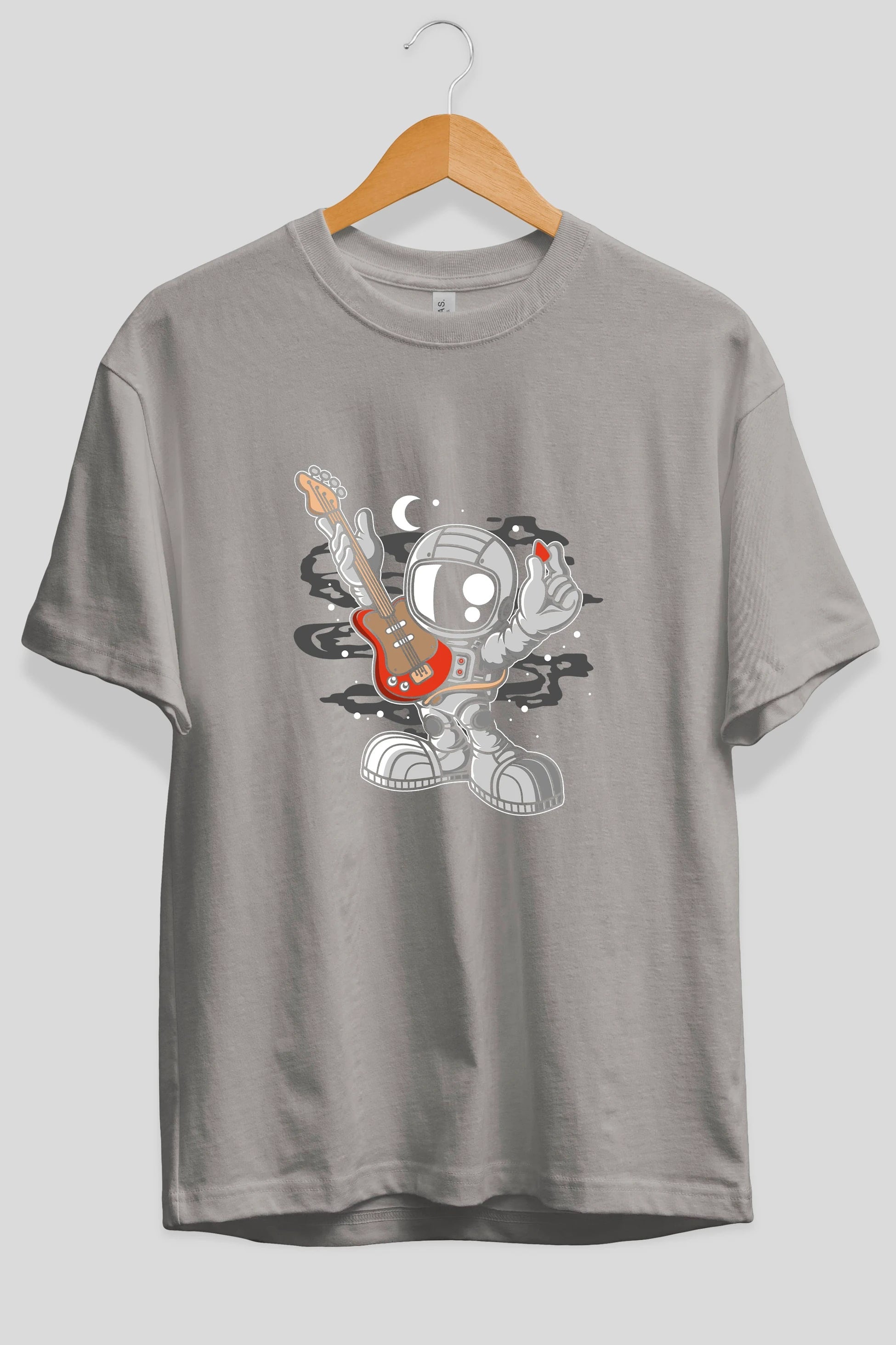 Astronaut Guitar Ön Baskılı Oversize t-shirt Erkek Kadın Unisex