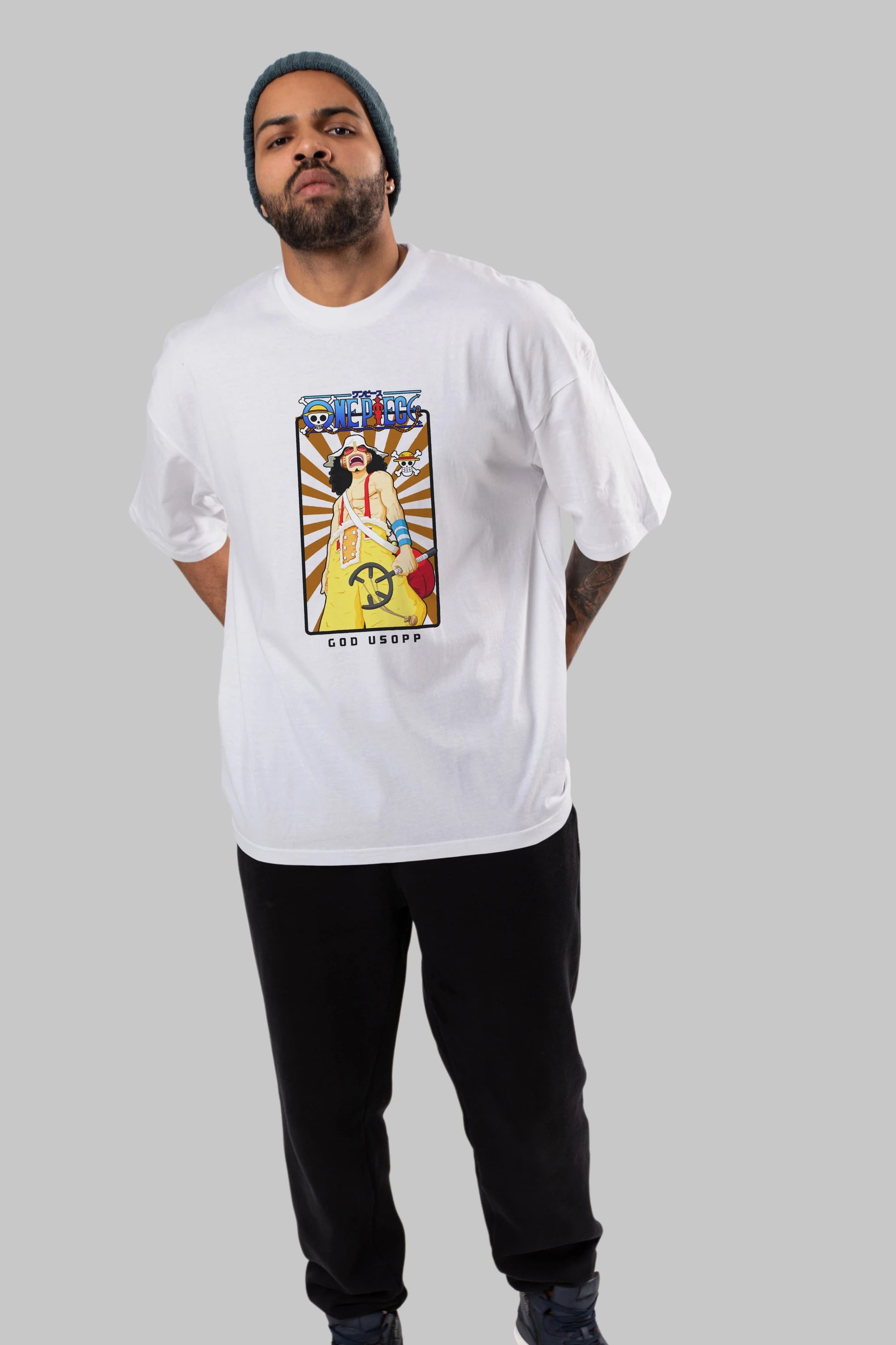 Usopp Anime Ön Baskılı Oversize t-shirt Erkek Kadın Unisex
