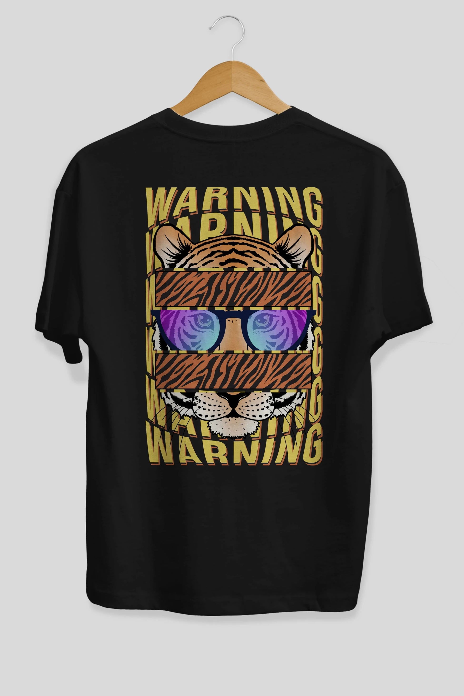 Warning Yazılı Arka Baskılı Oversize t-shirt Erkek Kadın Unisex