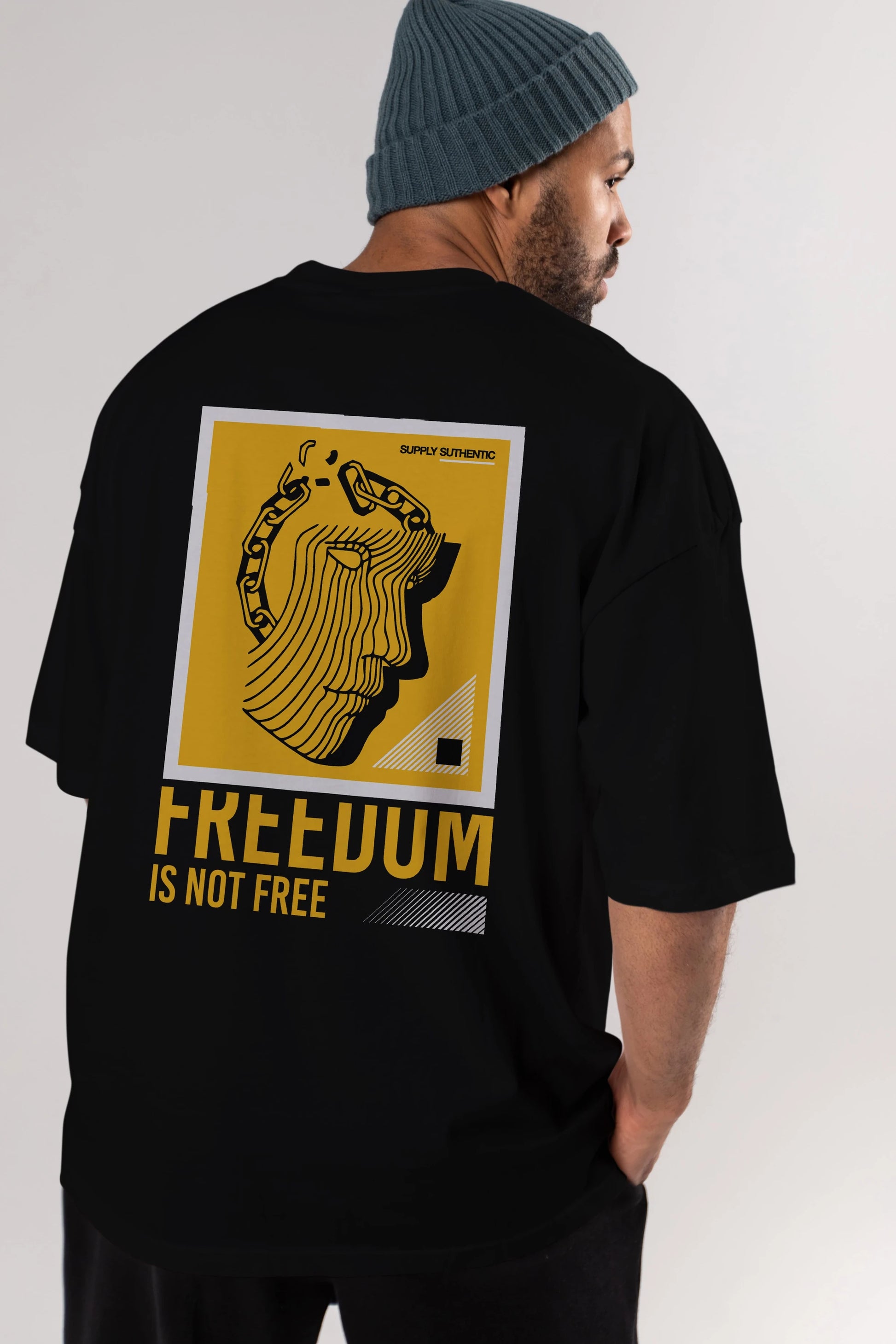 Freedom is Not Free Arka Baskılı Oversize t-shirt Erkek Kadın Unisex