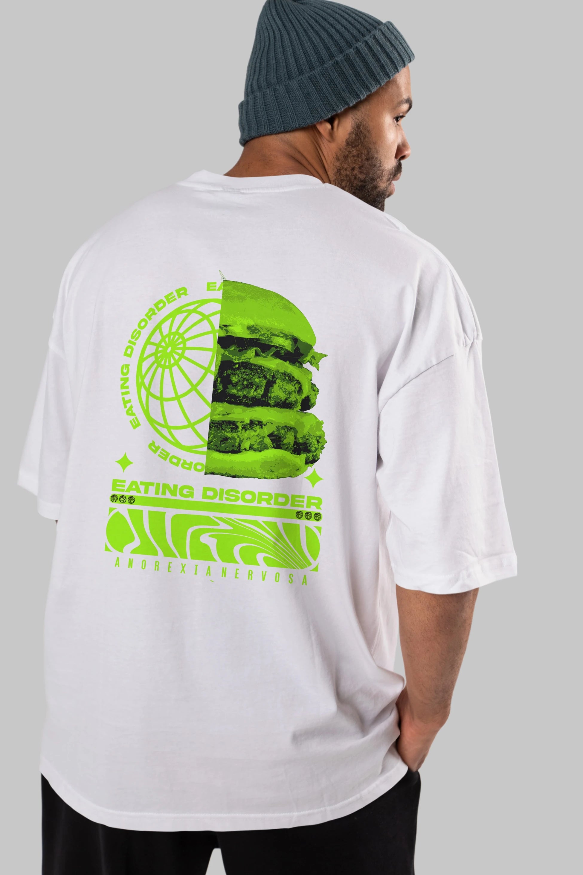Eating Disorder Arka Baskılı Oversize t-shirt Erkek Kadın Unisex
