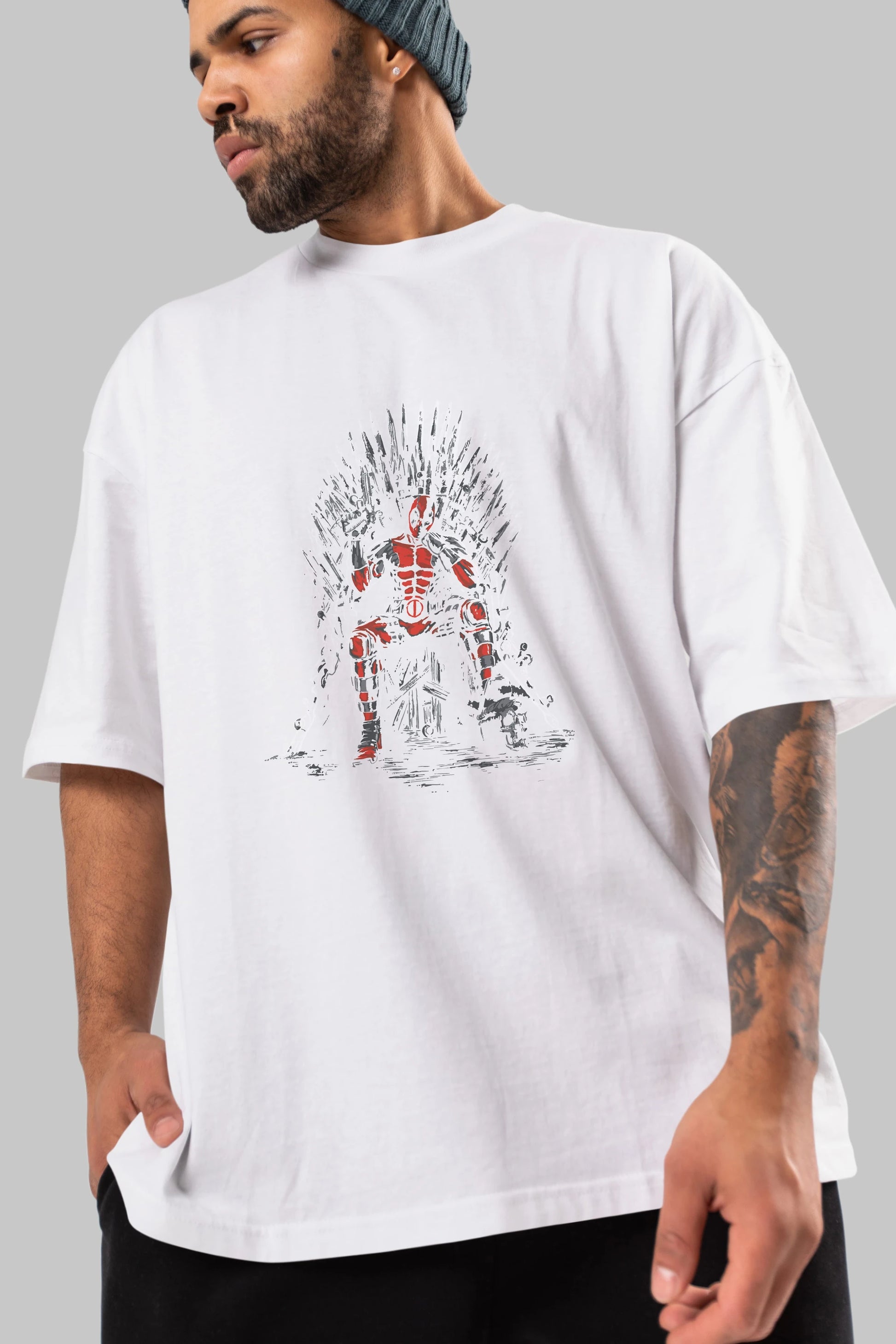 Deadpool (6) Ön Baskılı Oversize t-shirt Erkek Kadın Unisex %100 Pamuk Bisiklet Yaka tişort