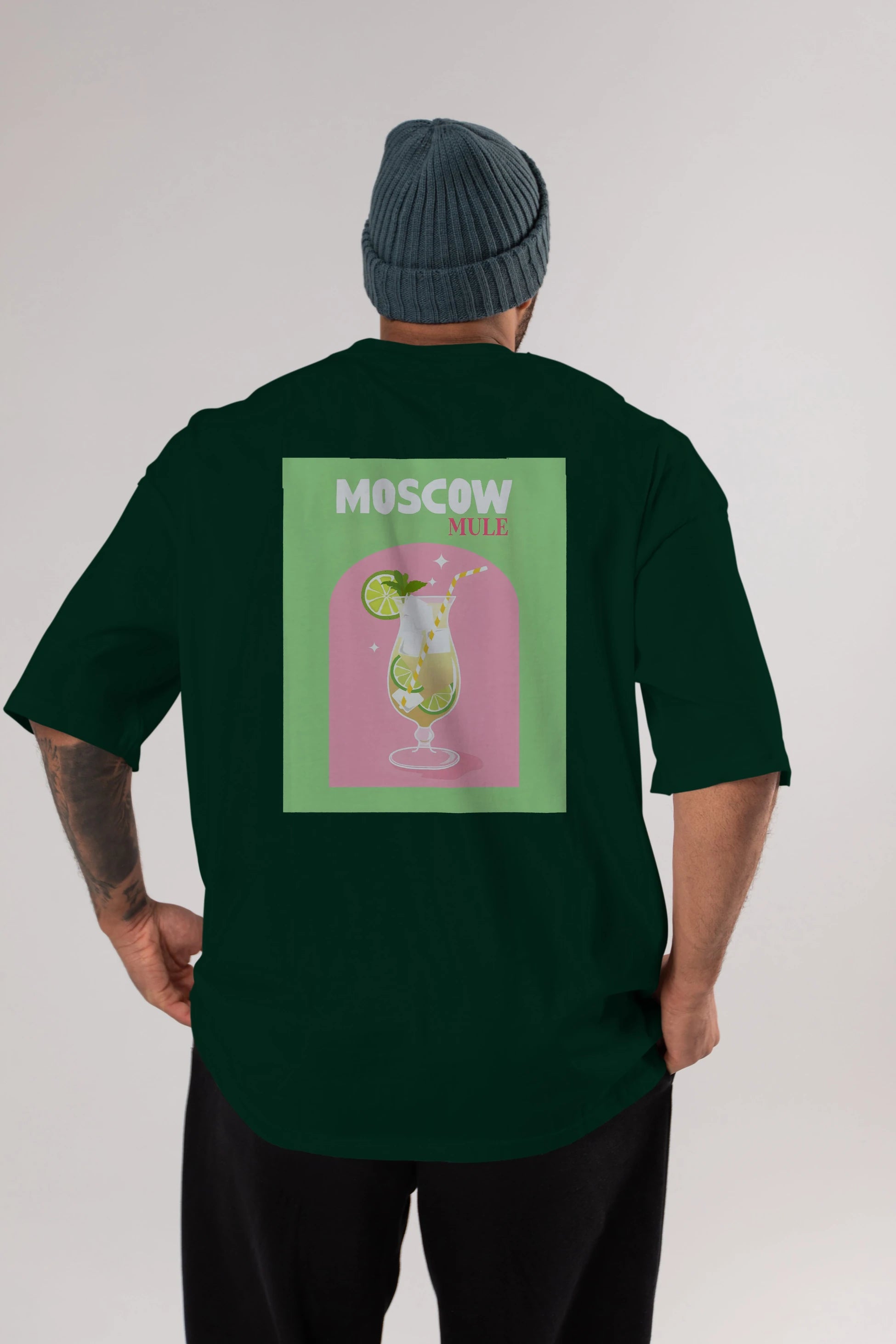 Moscow Mule 5 Arka Baskılı Oversize t-shirt Erkek Kadın Unisex %100 Pamuk Bisiklet Yaka tişort