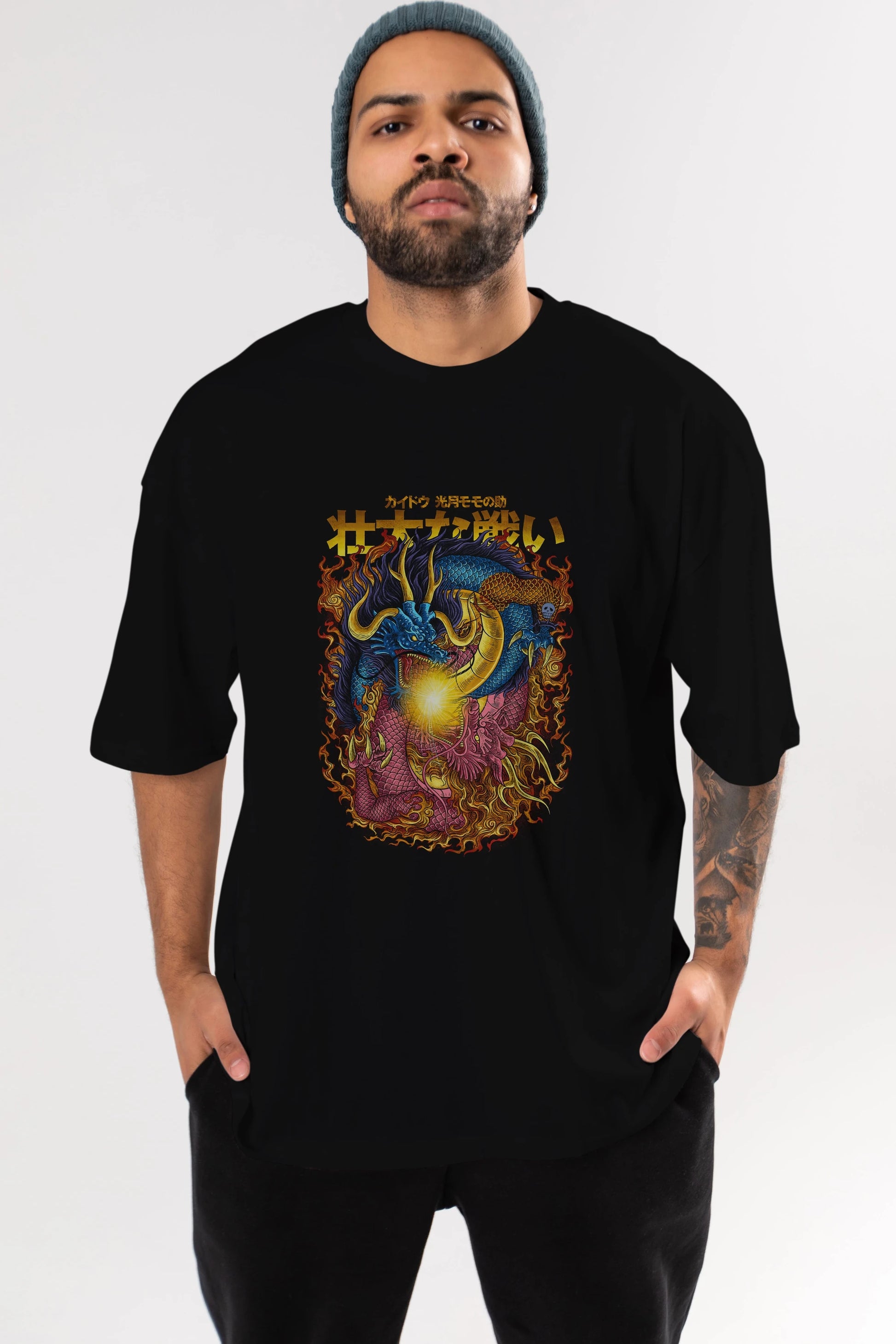 ONE PIECE (4) Anime Ön Baskılı Oversize t-shirt %100 pamuk Erkek Kadın Unisex