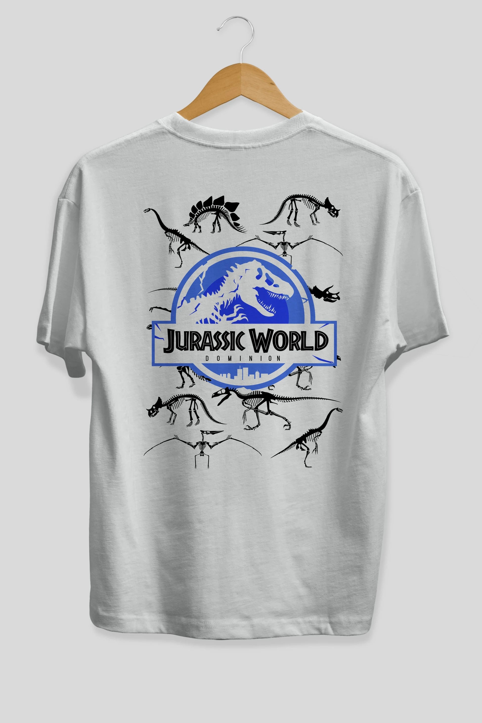 Jurassic Park (5) Arka Baskılı Oversize t-shirt Erkek Kadın Unisex %100 Pamuk Bisiklet Yaka tişort