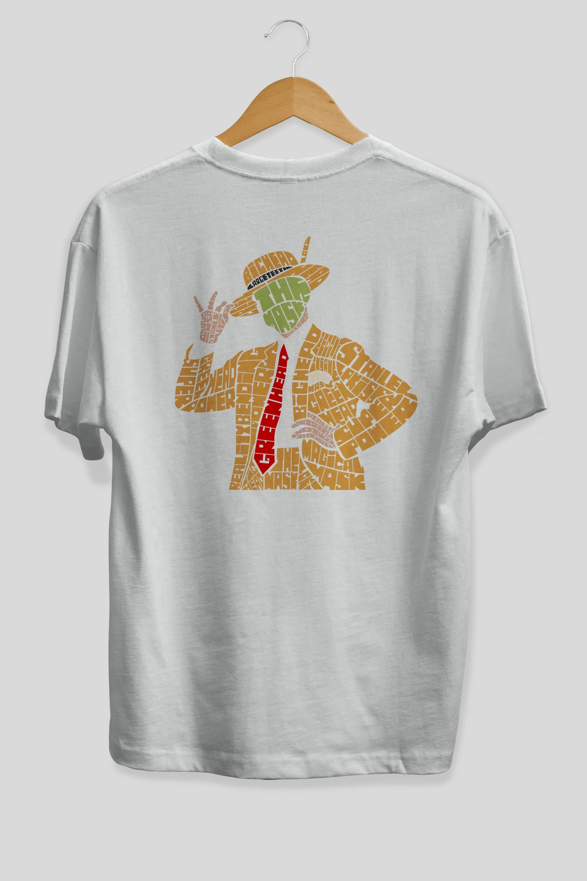 The Mask Arka Baskılı Oversize t-shirt %100 pamuk Erkek Kadın Unisex