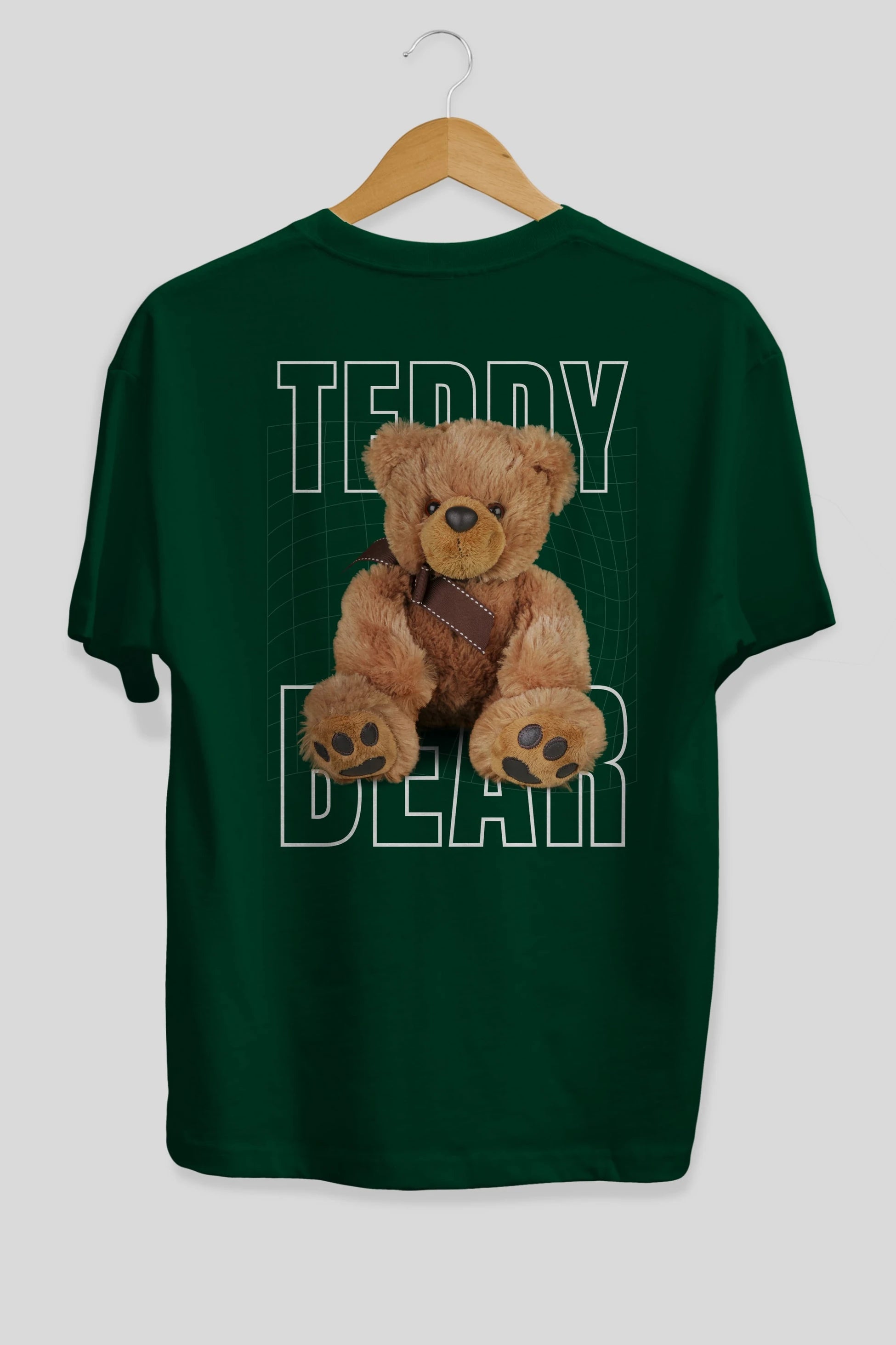 Teddy Bear Yazılı Arka Baskılı Oversize t-shirt Erkek Kadın Unisex