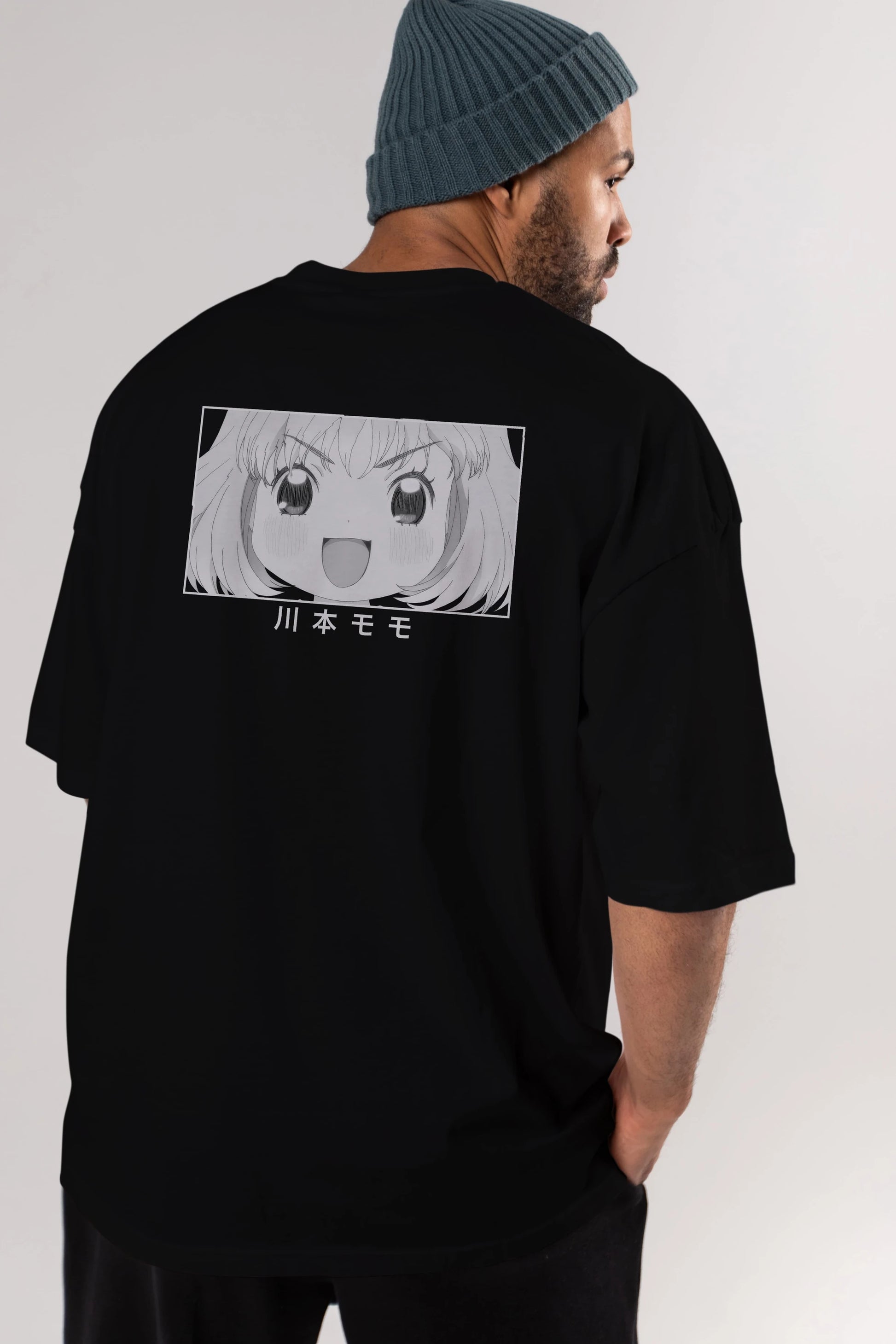 Momo Kawamoto 1 Anime Arka Baskılı Oversize t-shirt Erkek Kadın Unisex