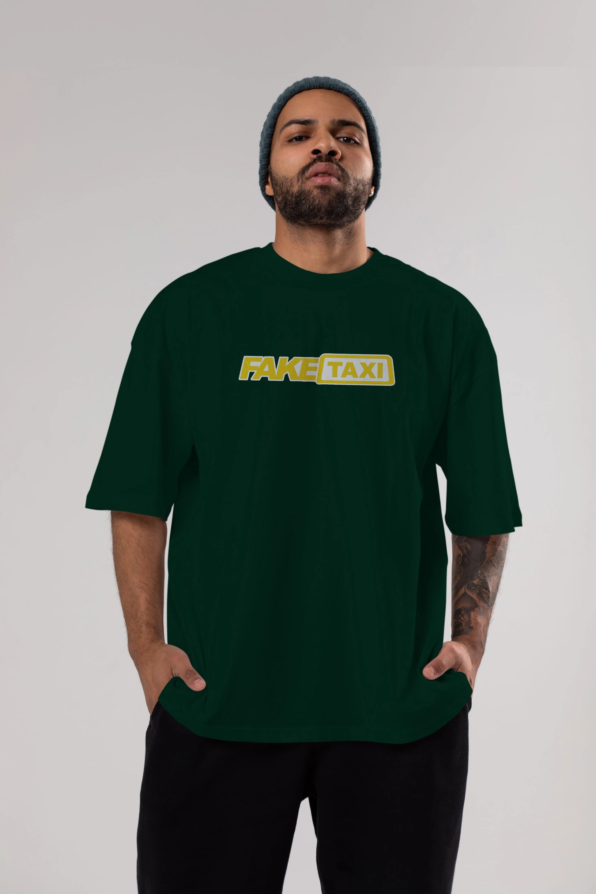 Fake Taxi Ön Baskılı Oversize t-shirt %100 pamuk Erkek Kadın Unisex