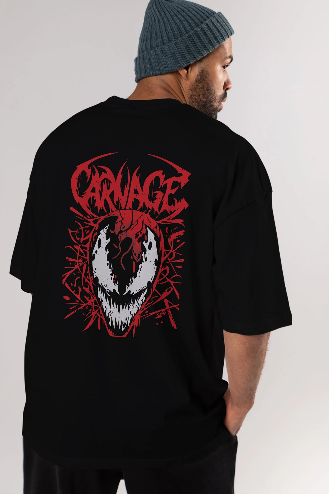 Venom (22) Arka Baskılı Oversize t-shirt Erkek Kadın Unisex %100 Pamuk Bisiklet Yaka tişort