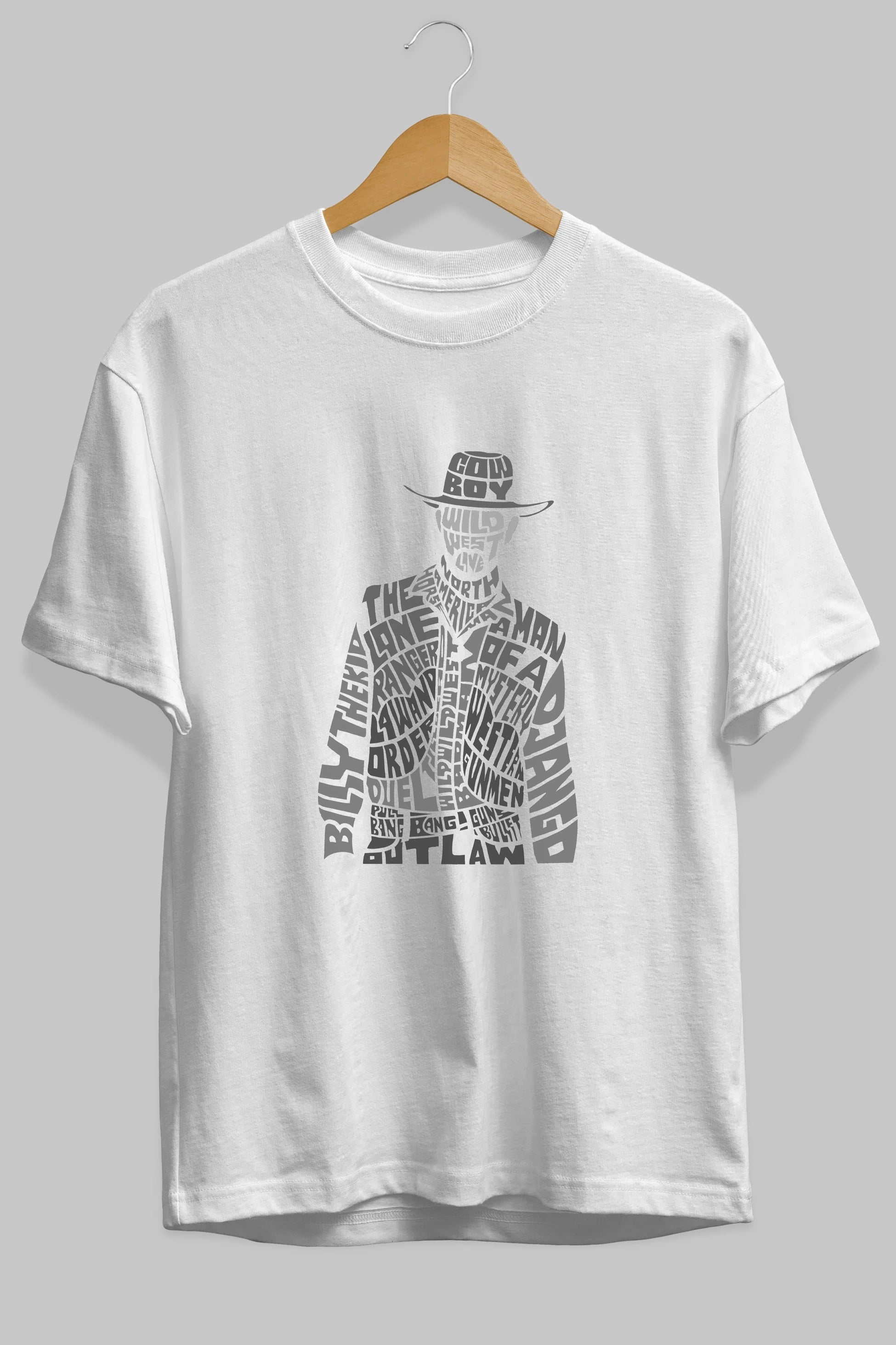 Cowboy Ön Baskılı Oversize t-shirt %100 pamuk Erkek Kadın Unisex