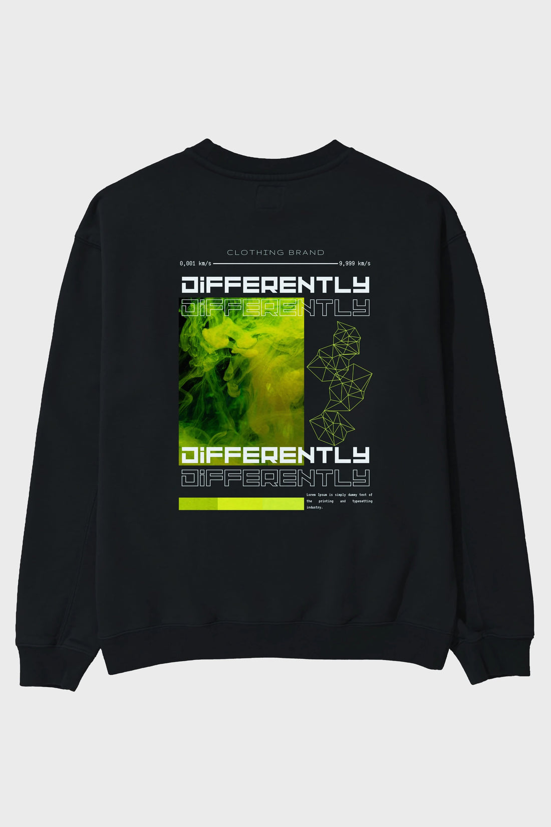 Differently Yazılı Arka Baskılı Oversize Sweatshirt Erkek Kadın Unisex