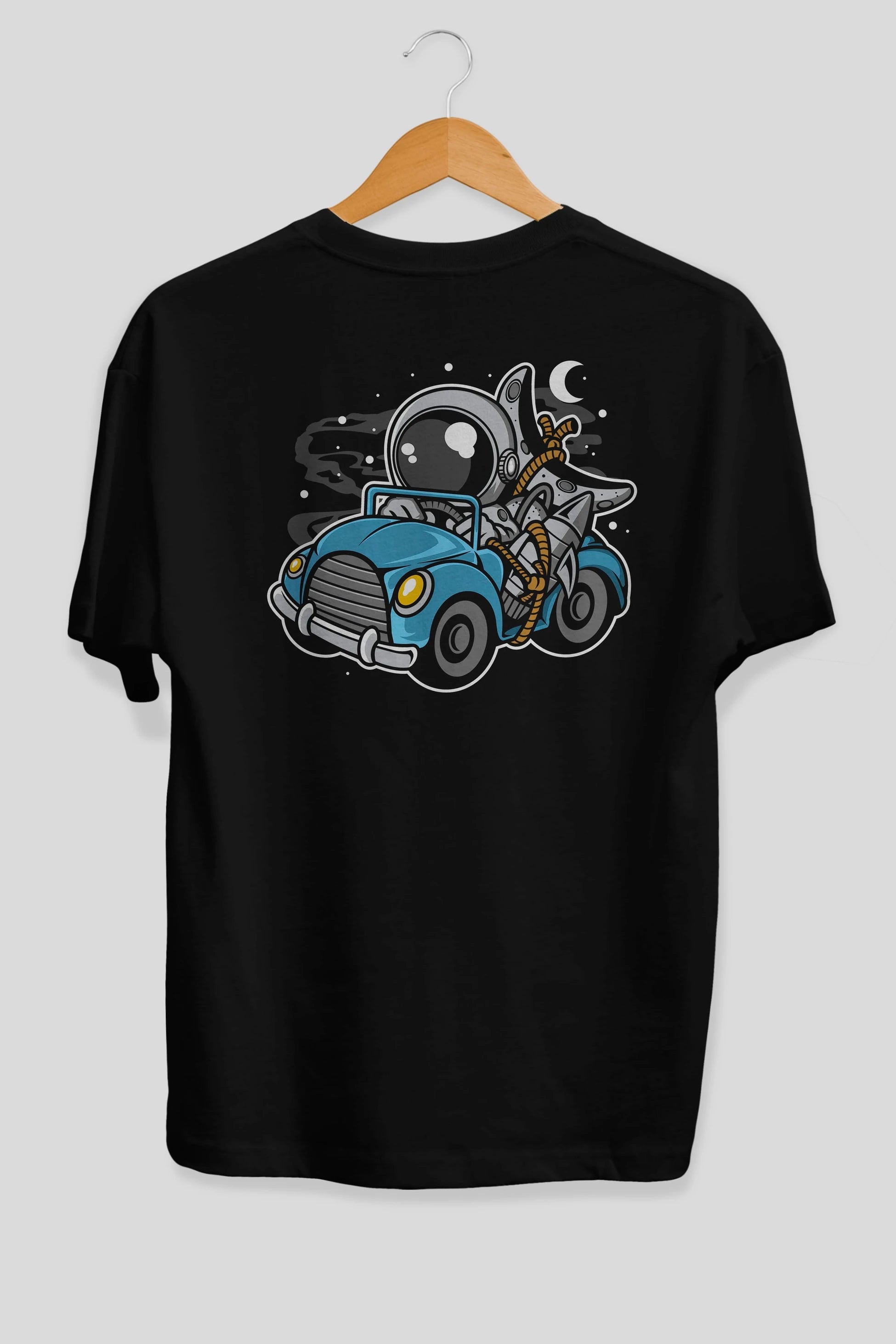 Astronaut Journey Arka Baskılı Oversize t-shirt Erkek Kadın Unisex