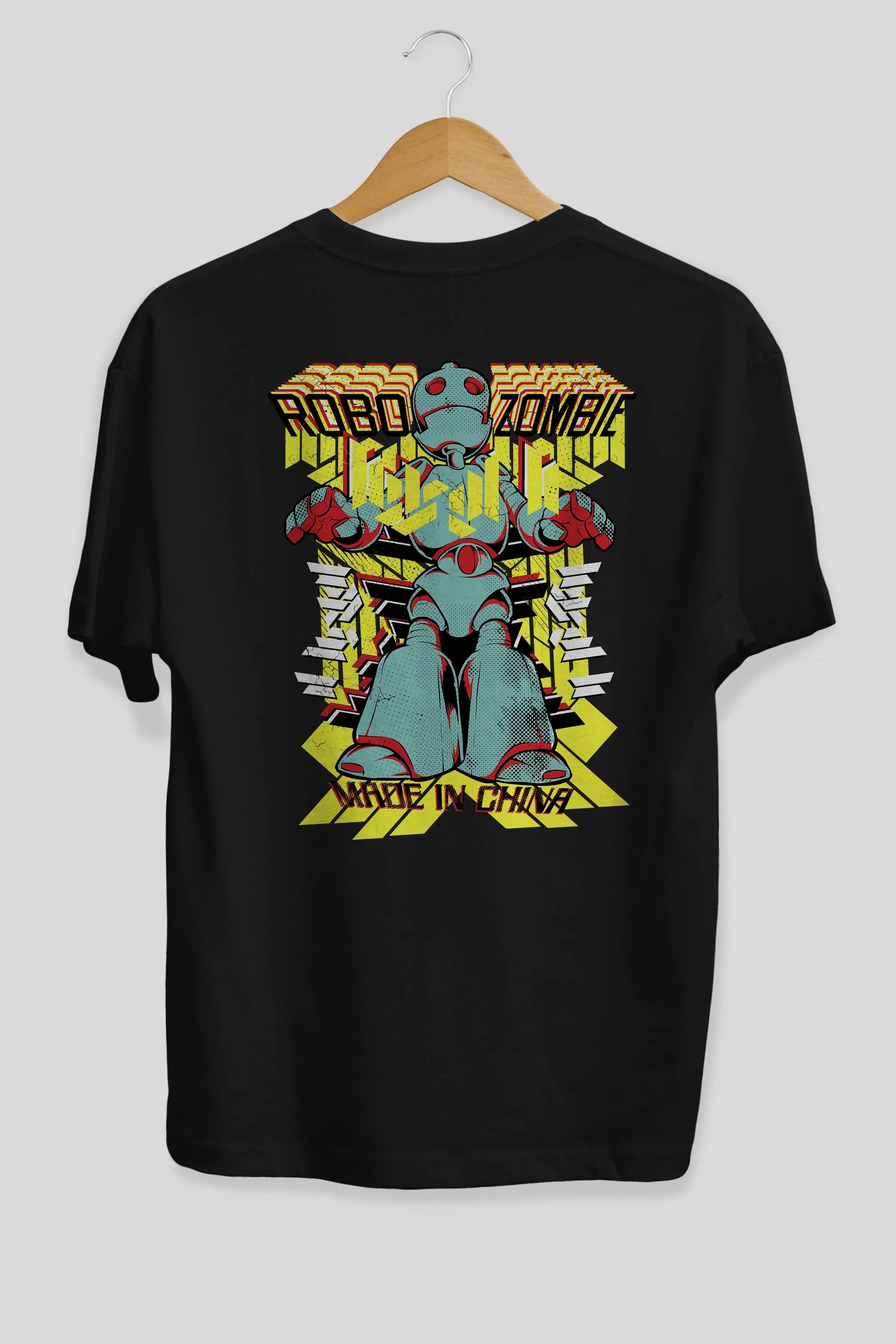 Robo Zombie Arka Baskılı Oversize t-shirt Erkek Kadın Unisex