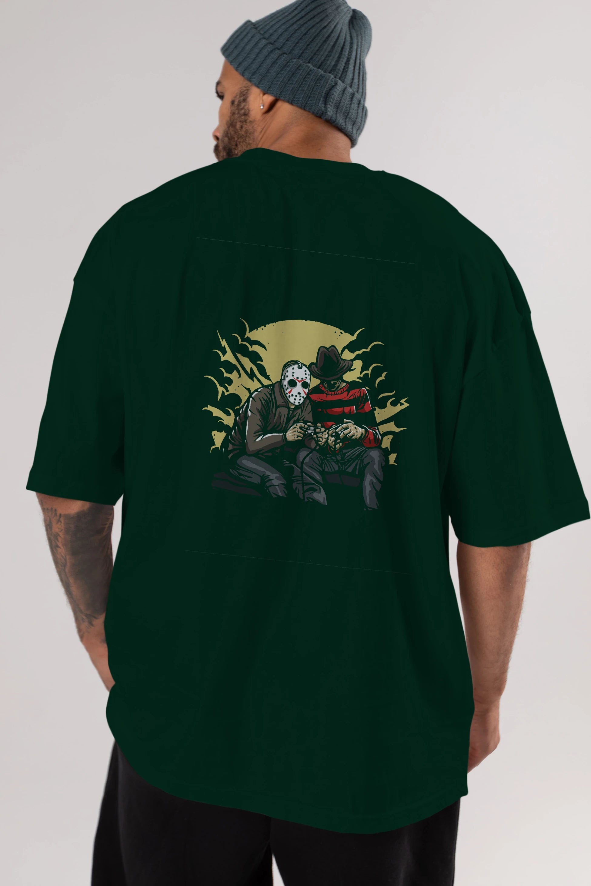 Dark Gamers Arka Baskılı Oversize t-shirt Erkek Kadın Unisex %100 Pamuk