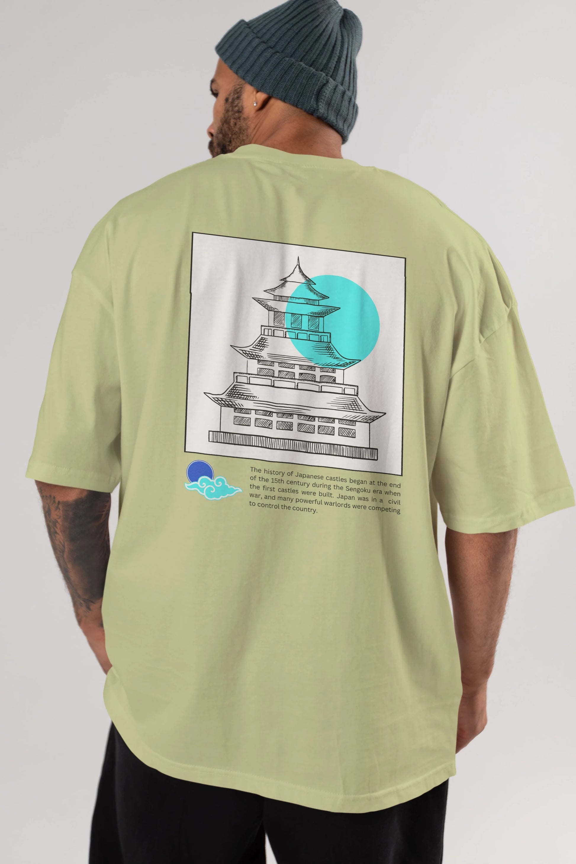 Retro Japanese Arka Baskılı Oversize t-shirt Erkek Kadın Unisex