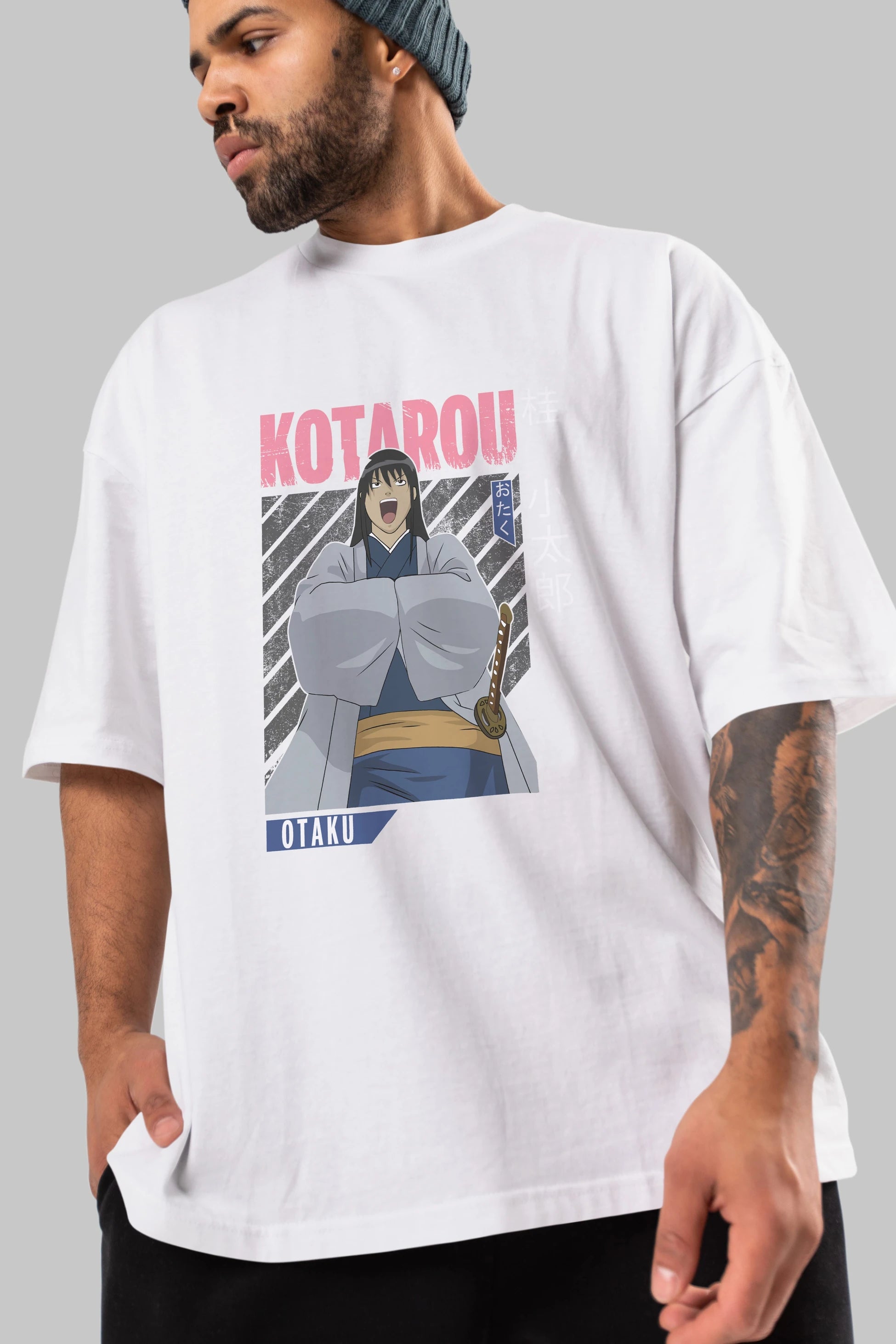 Kotarou Katsura GINTAMA 1 Anime Ön Baskılı Oversize t-shirt %100 pamuk Erkek Kadın Unisex