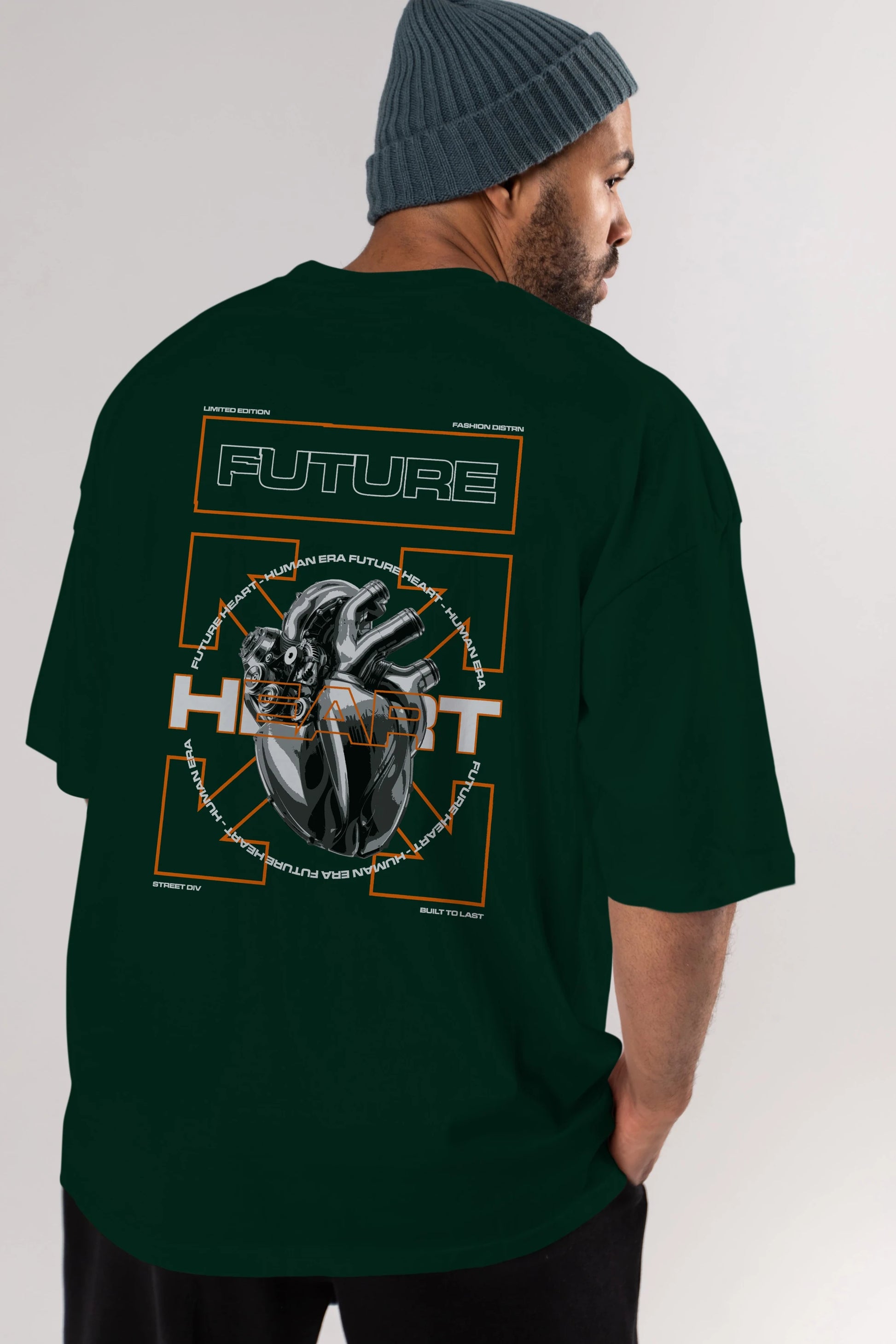 Future Heart Arka Baskılı Oversize t-shirt Erkek Kadın Unisex