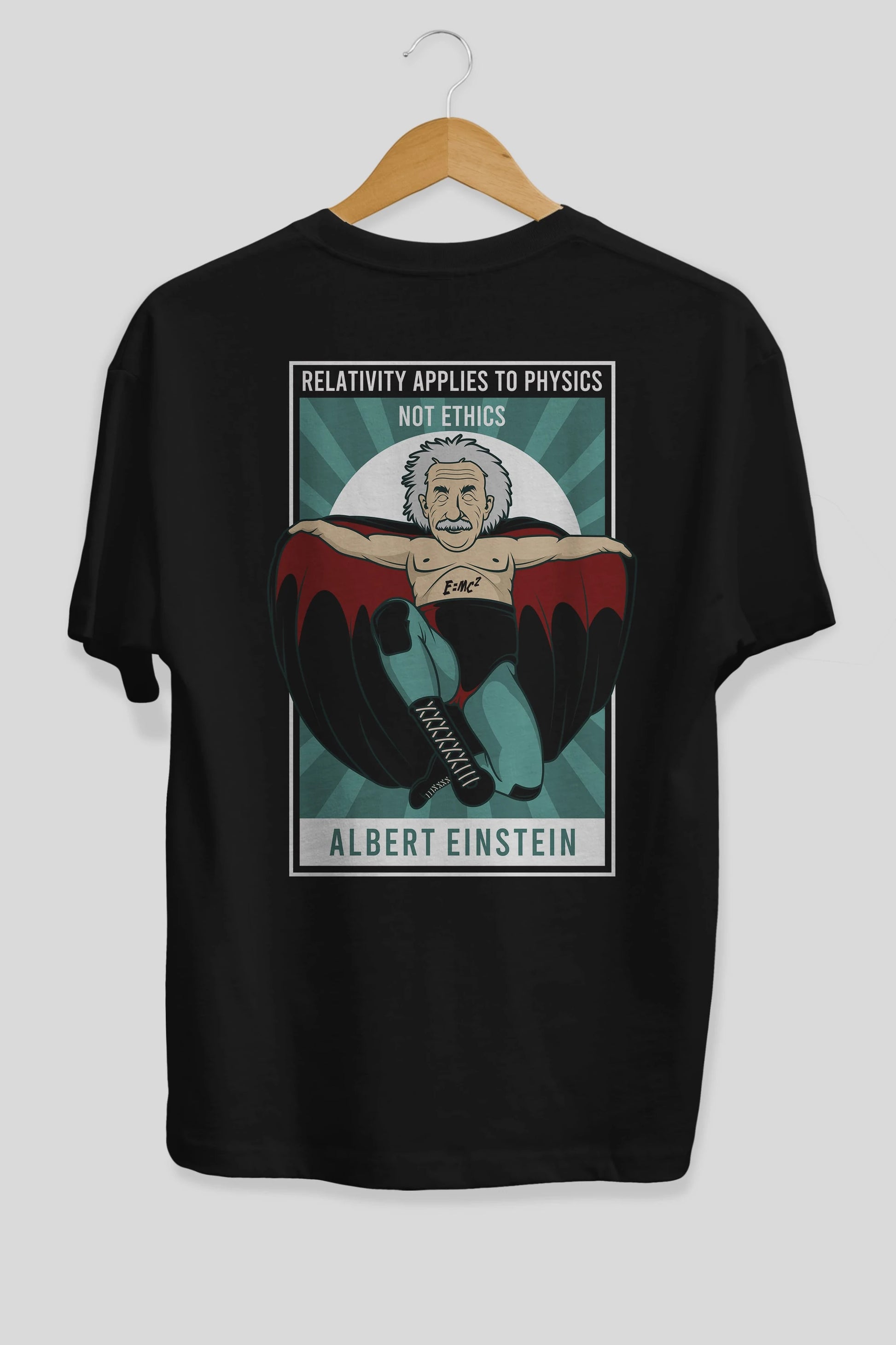 Nacho Libre Einstein Arka Baskılı Oversize t-shirt Erkek Kadın Unisex %100 Pamuk tişort