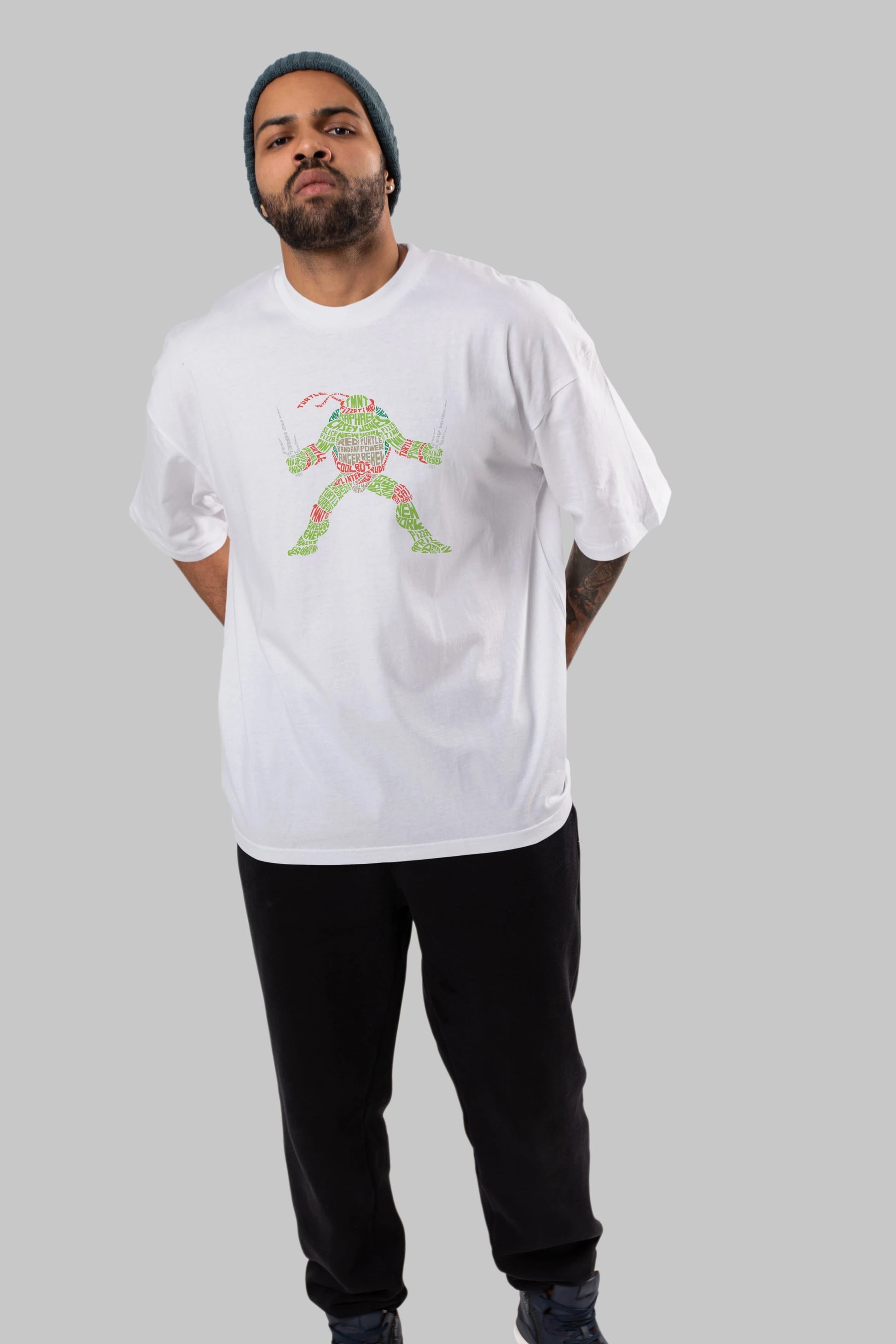 Ninja Turtle Ön Baskılı Oversize t-shirt %100 pamuk Erkek Kadın Unisex