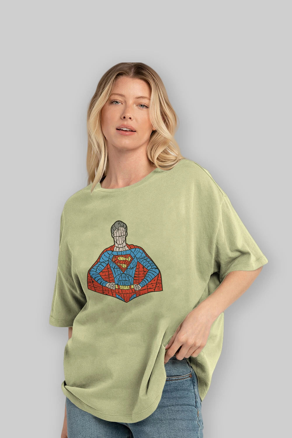 Kryptonian Ön Baskılı Oversize t-shirt %100 pamuk Erkek Kadın Unisex