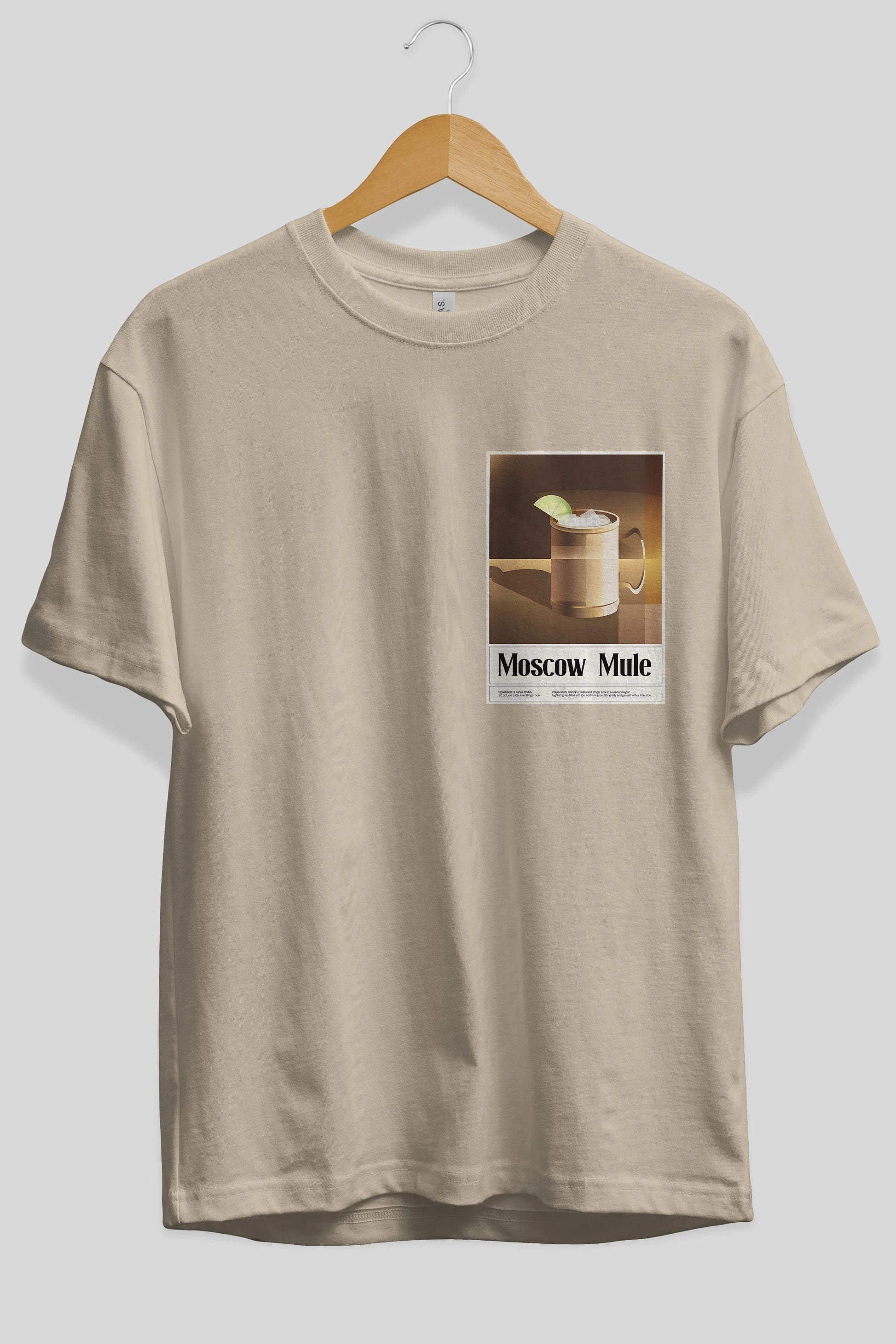 Moscow Mule 3 Ön Sol Baskılı Oversize t-shirt Erkek Kadın Unisex %100 Pamuk Bisiklet Yaka tişort