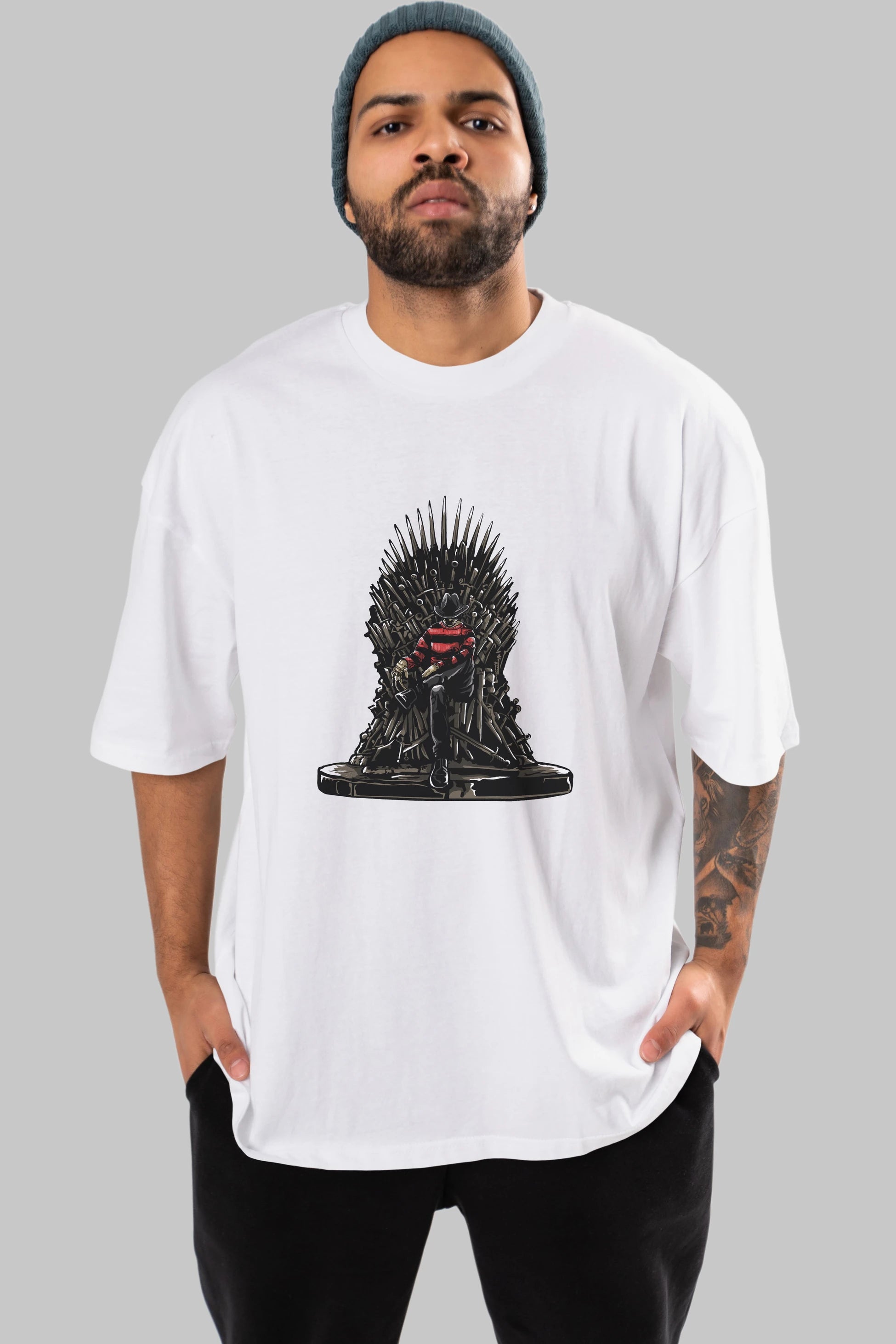 Nightmare Throne Ön Baskılı Oversize t-shirt Erkek Kadın Unisex %100 Pamuk tişort