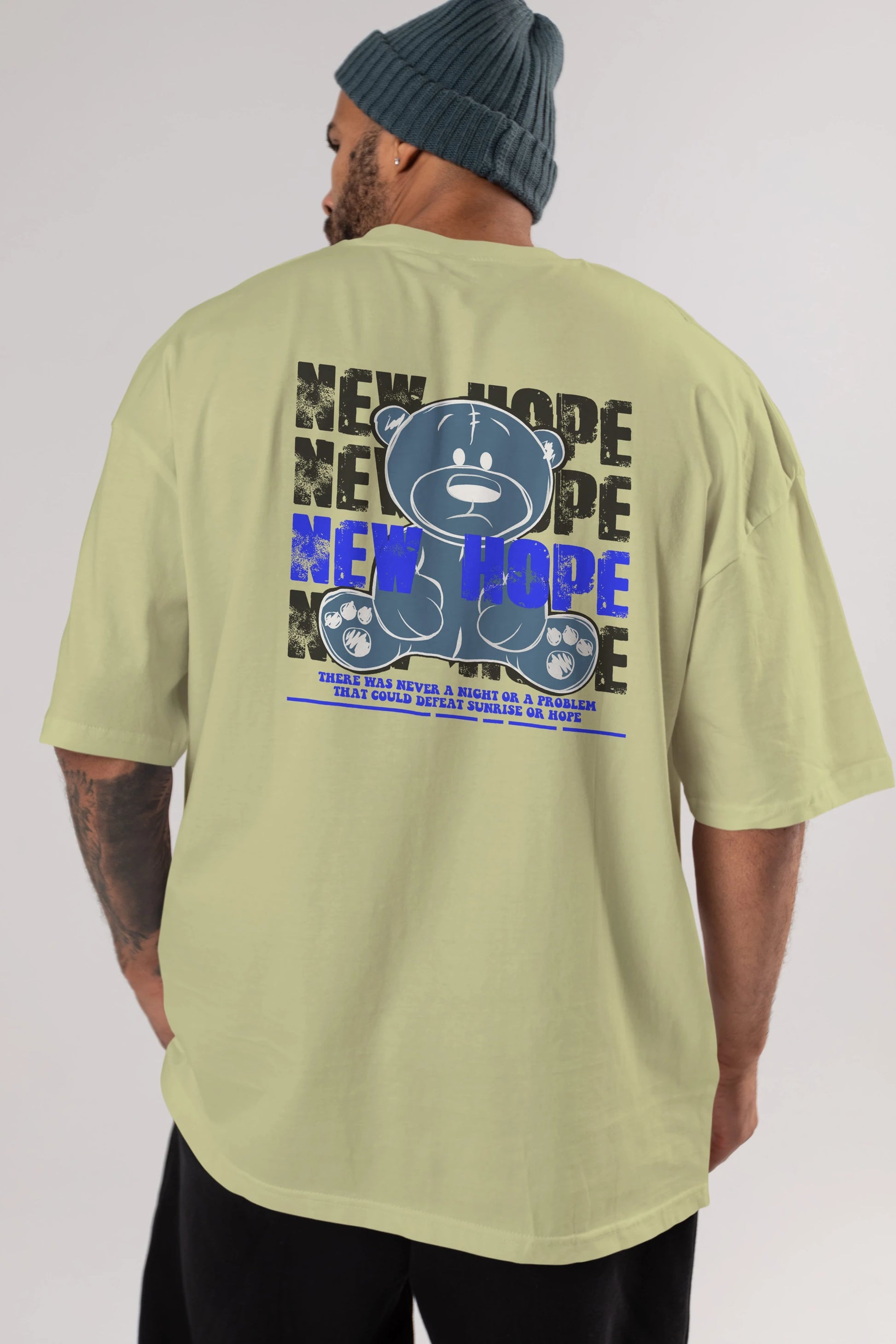 Teddy Bear New Hope Arka Baskılı Oversize t-shirt Erkek Kadın Unisex