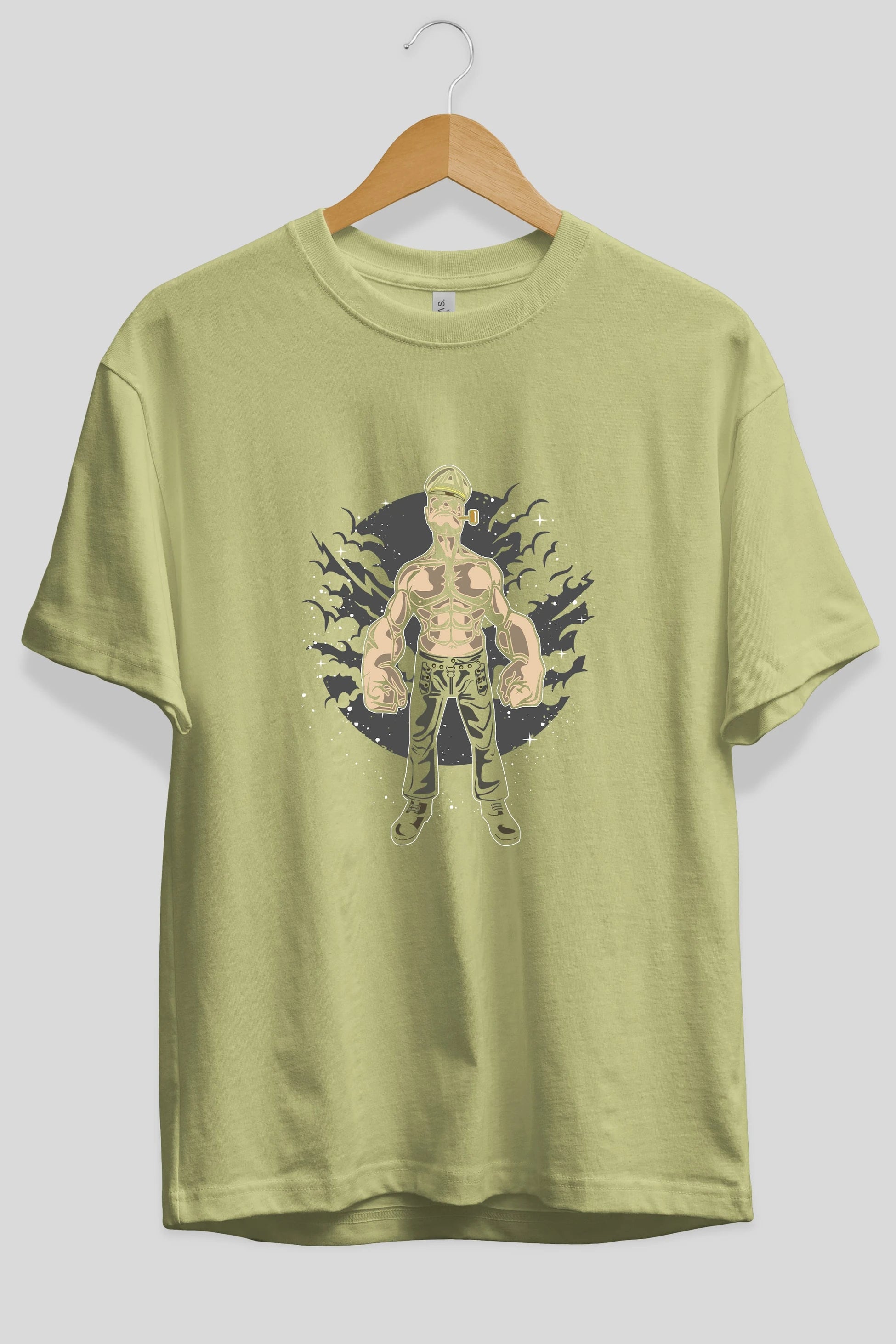 Popeye Ön Baskılı Oversize t-shirt Erkek Kadın Unisex %100 Pamuk tişort