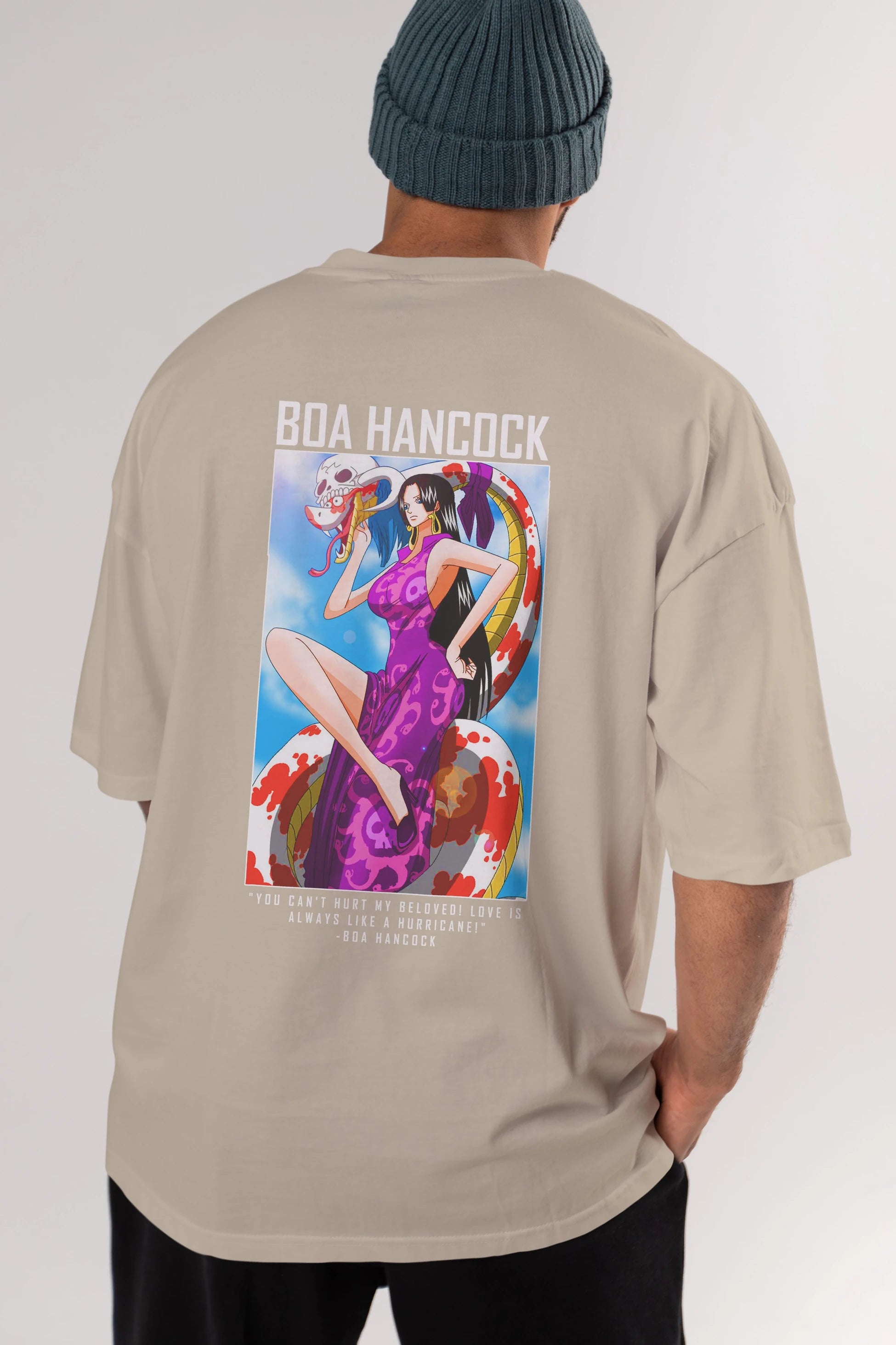 Boa Hancock Anime Arka Baskılı Oversize t-shirt Erkek Kadın Unisex %100 pamuk tişort
