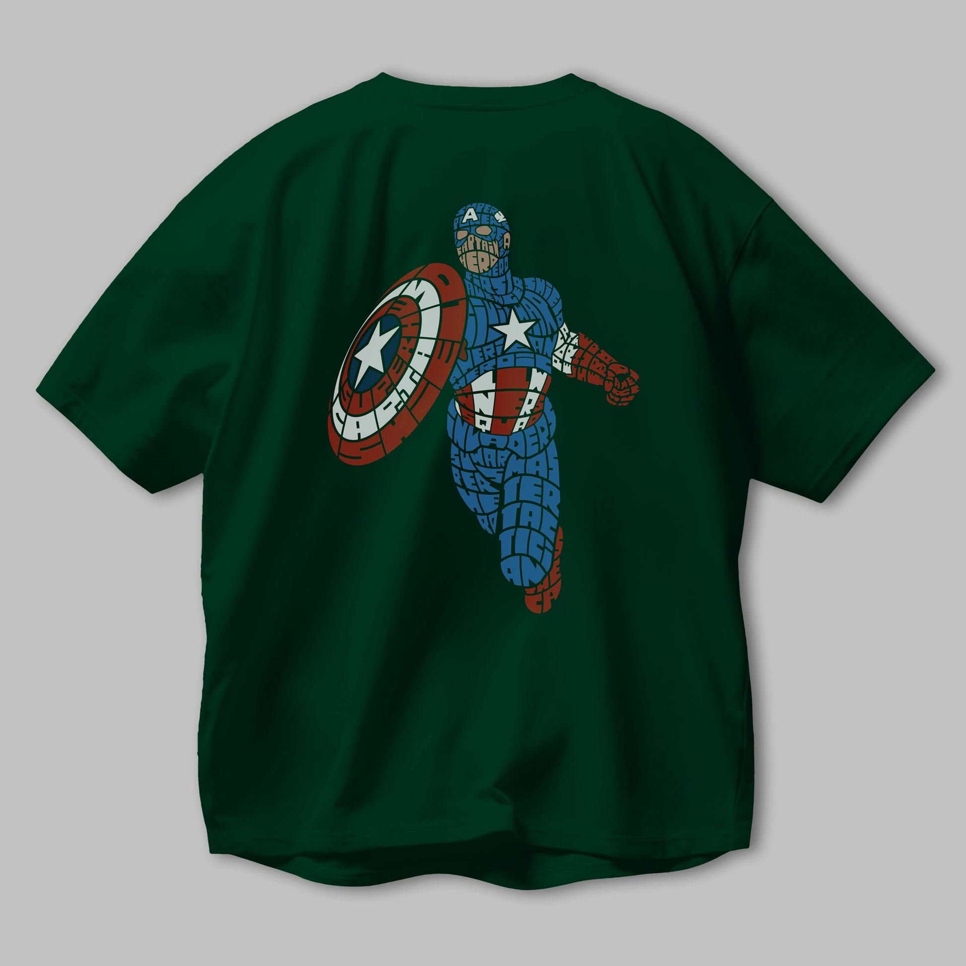 Star and Stripes Hero Arka Baskılı Oversize t-shirt %100 pamuk Erkek Kadın Unisex