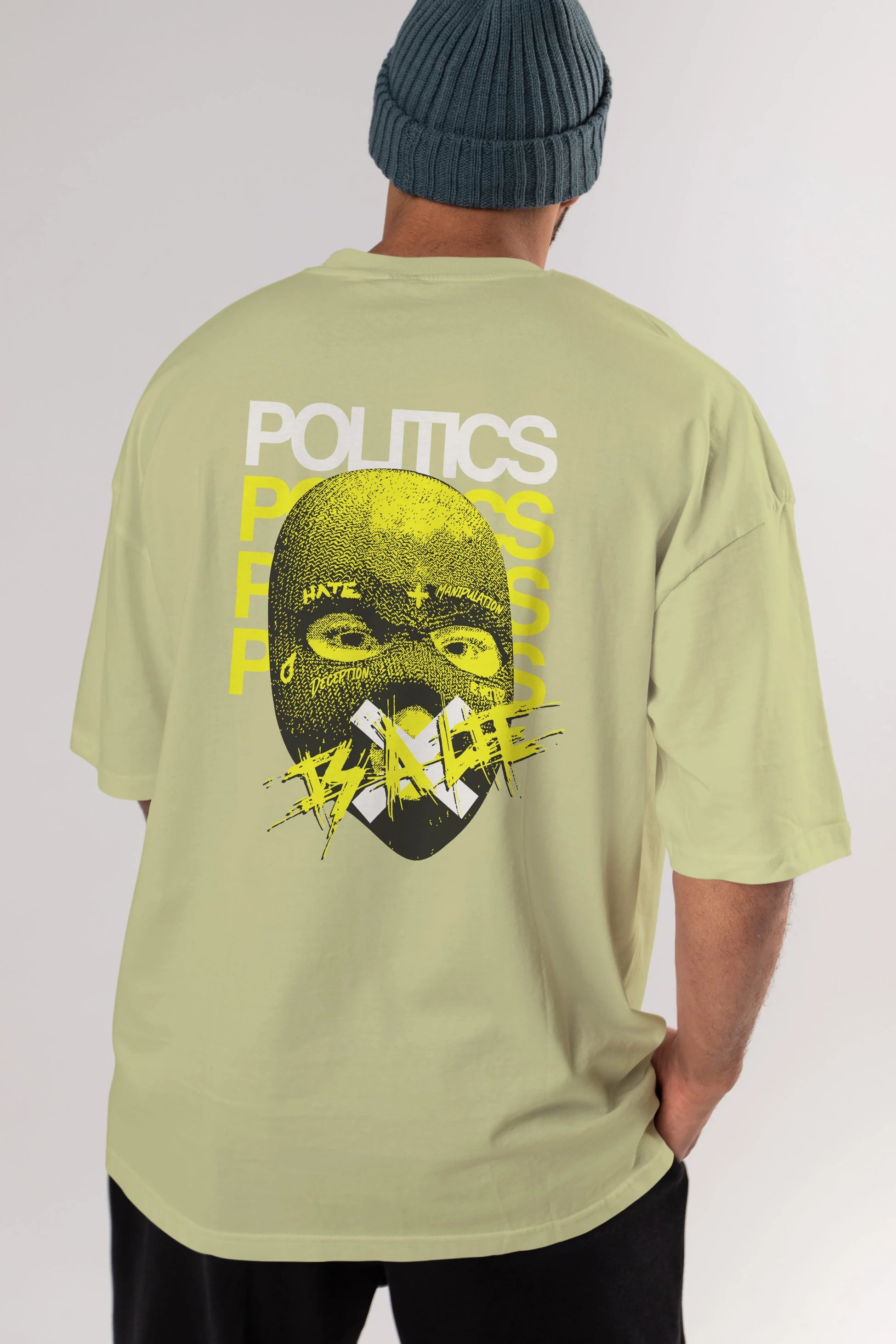 Politics is a Lie Arka Baskılı Oversize t-shirt Erkek Kadın Unisex