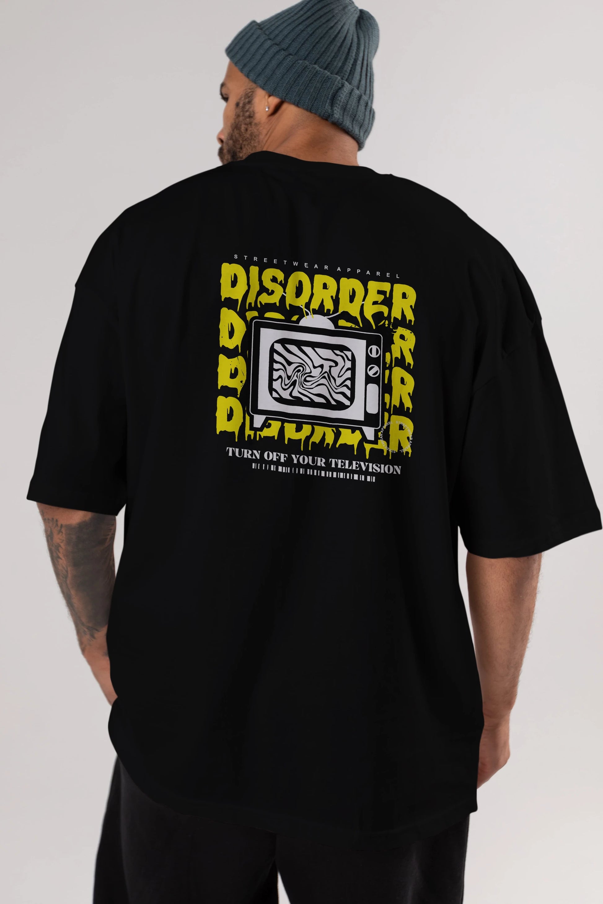 Disorder Streetwear Arka Baskılı Oversize t-shirt Erkek Kadın Unisex