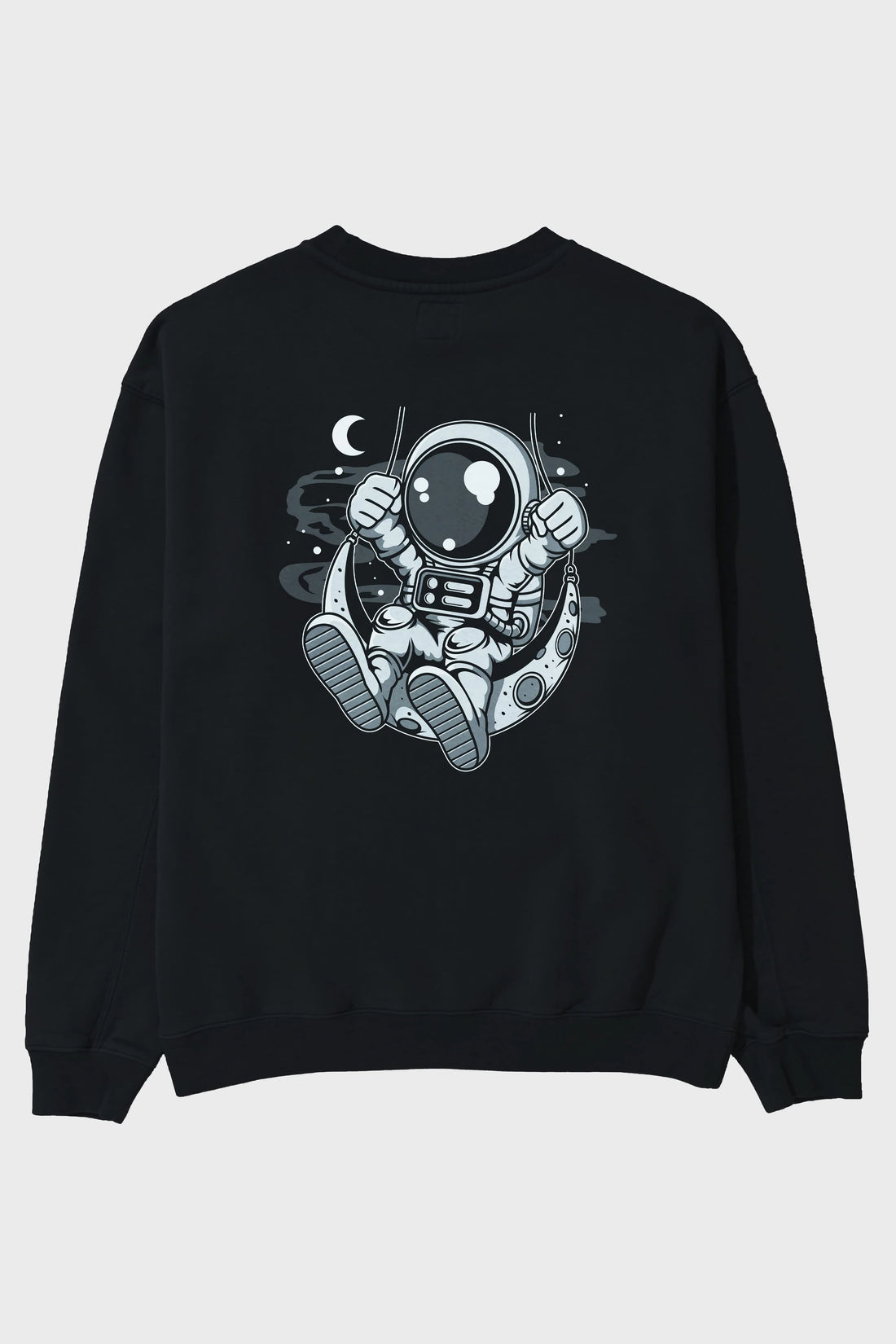 Astronaut Moon Swinger Arka Baskılı Oversize Sweatshirt Erkek Kadın Unisex