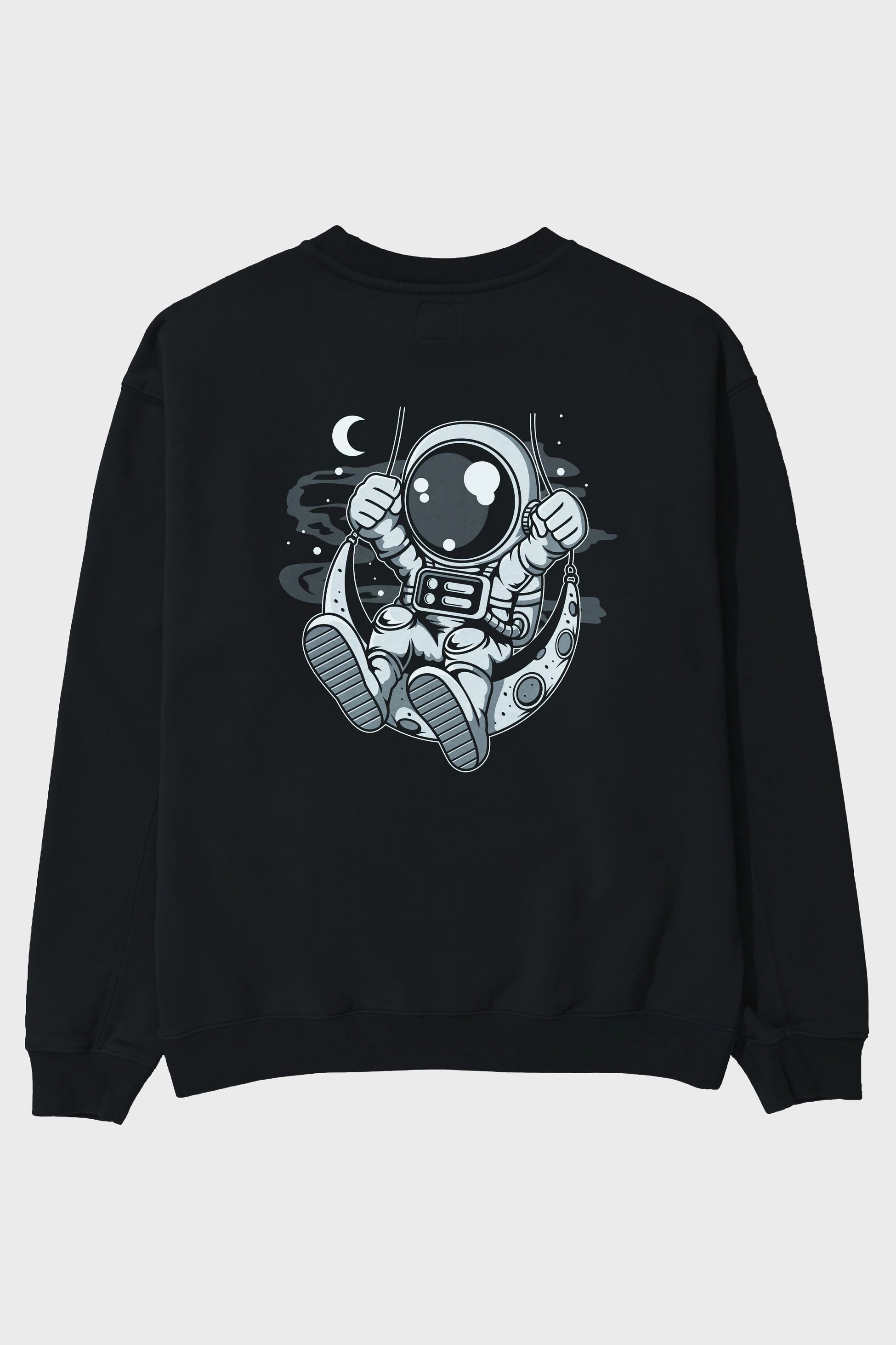 Astronaut Moon Swinger Arka Baskılı Oversize Sweatshirt Erkek Kadın Unisex