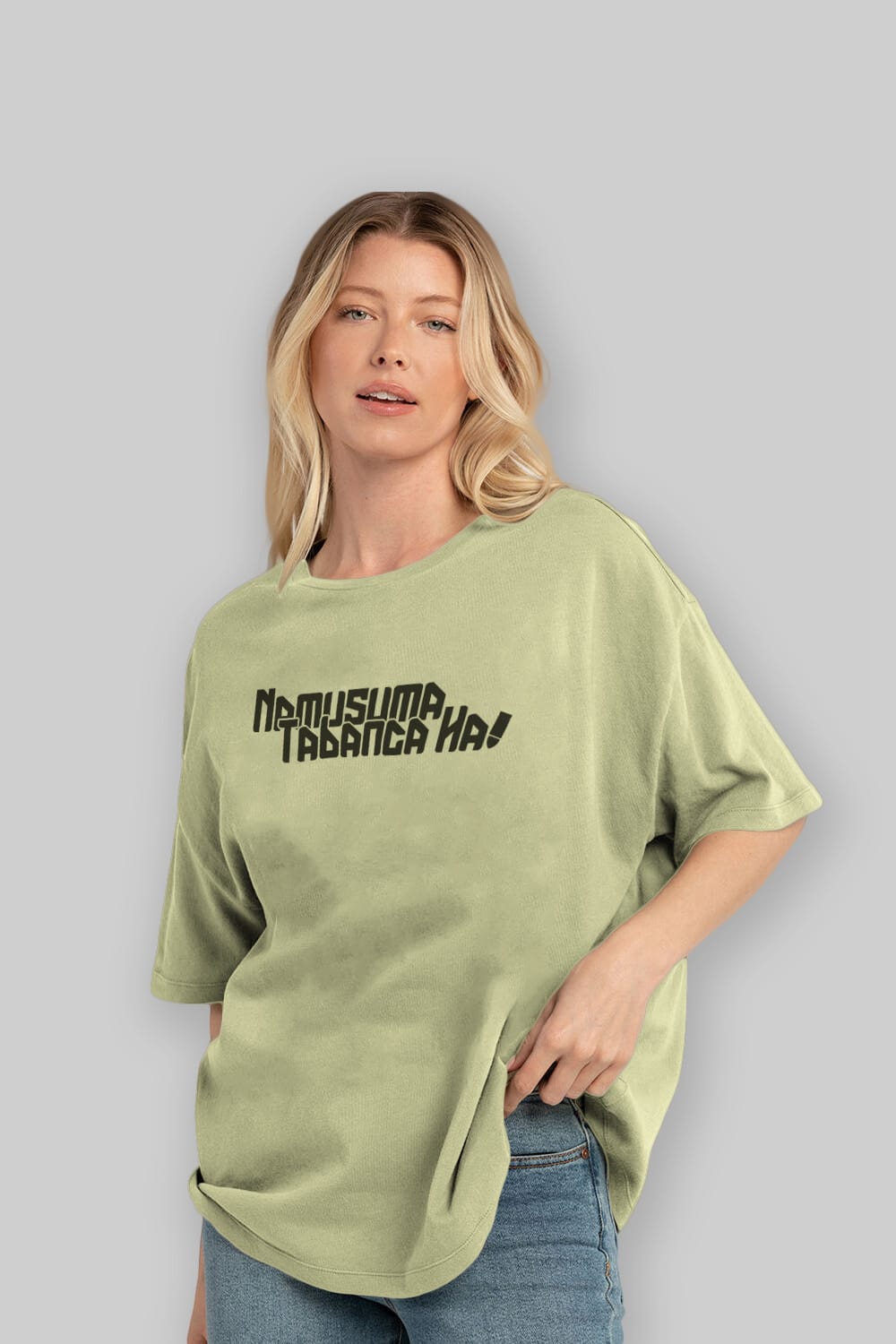 Namusuma Tabanca Ha Ön Baskılı Oversize t-shirt %100 pamuk Erkek Kadın Unisex