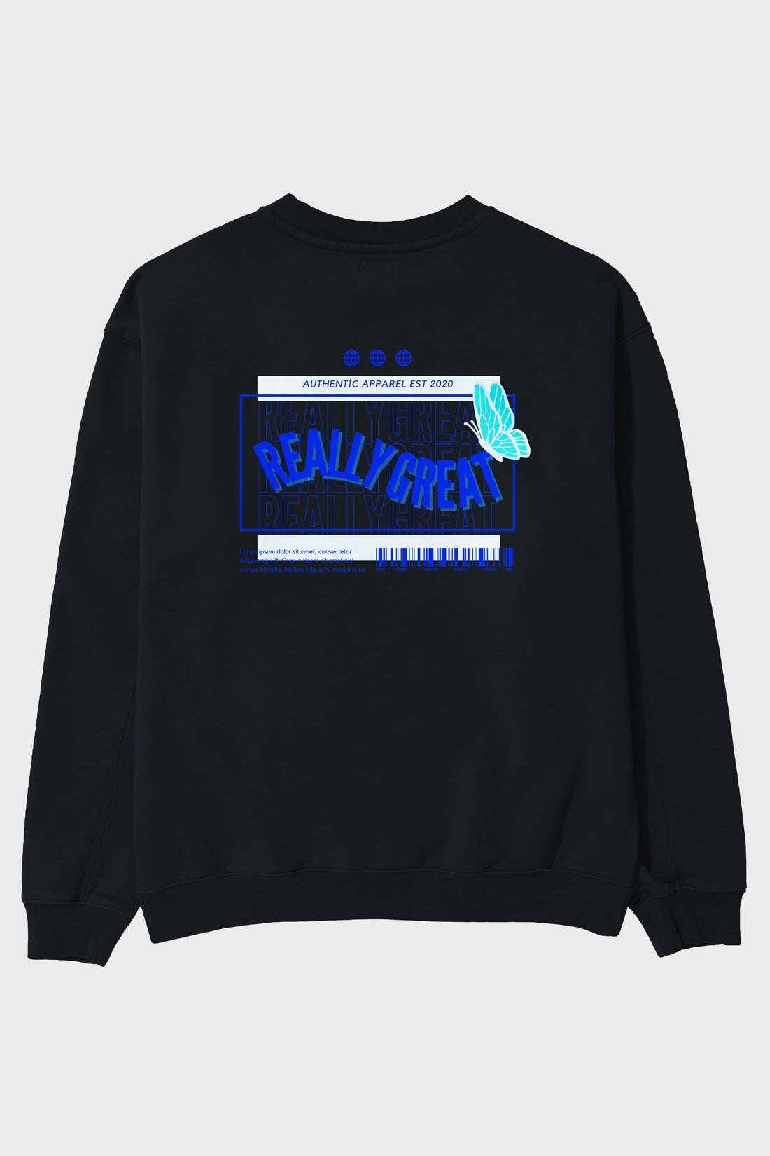 Really Great Yazılı Arka Baskılı Oversize Sweatshirt Erkek Kadın Unisex