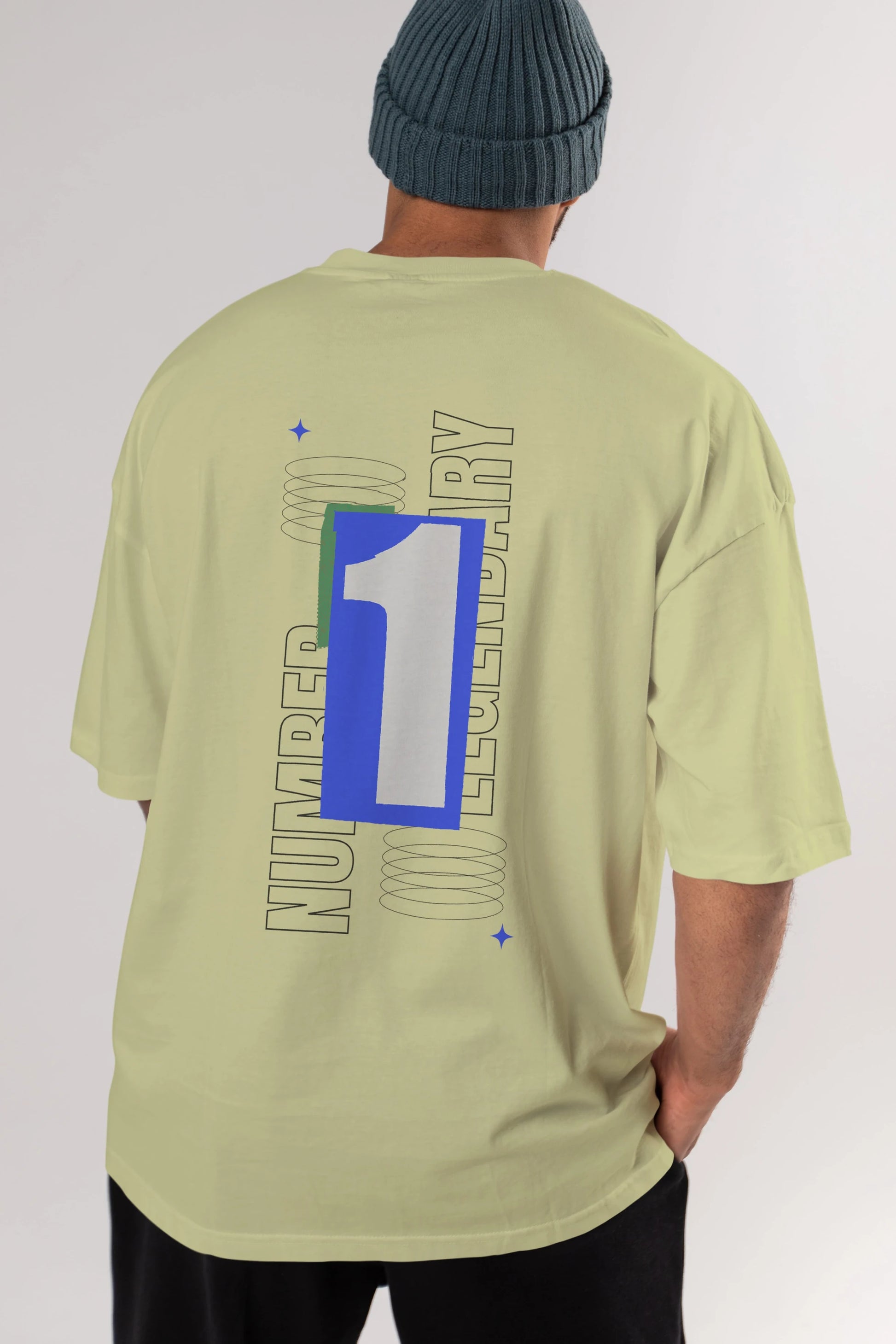 Number 1 Yazılı Arka Baskılı Oversize t-shirt Erkek Kadın Unisex
