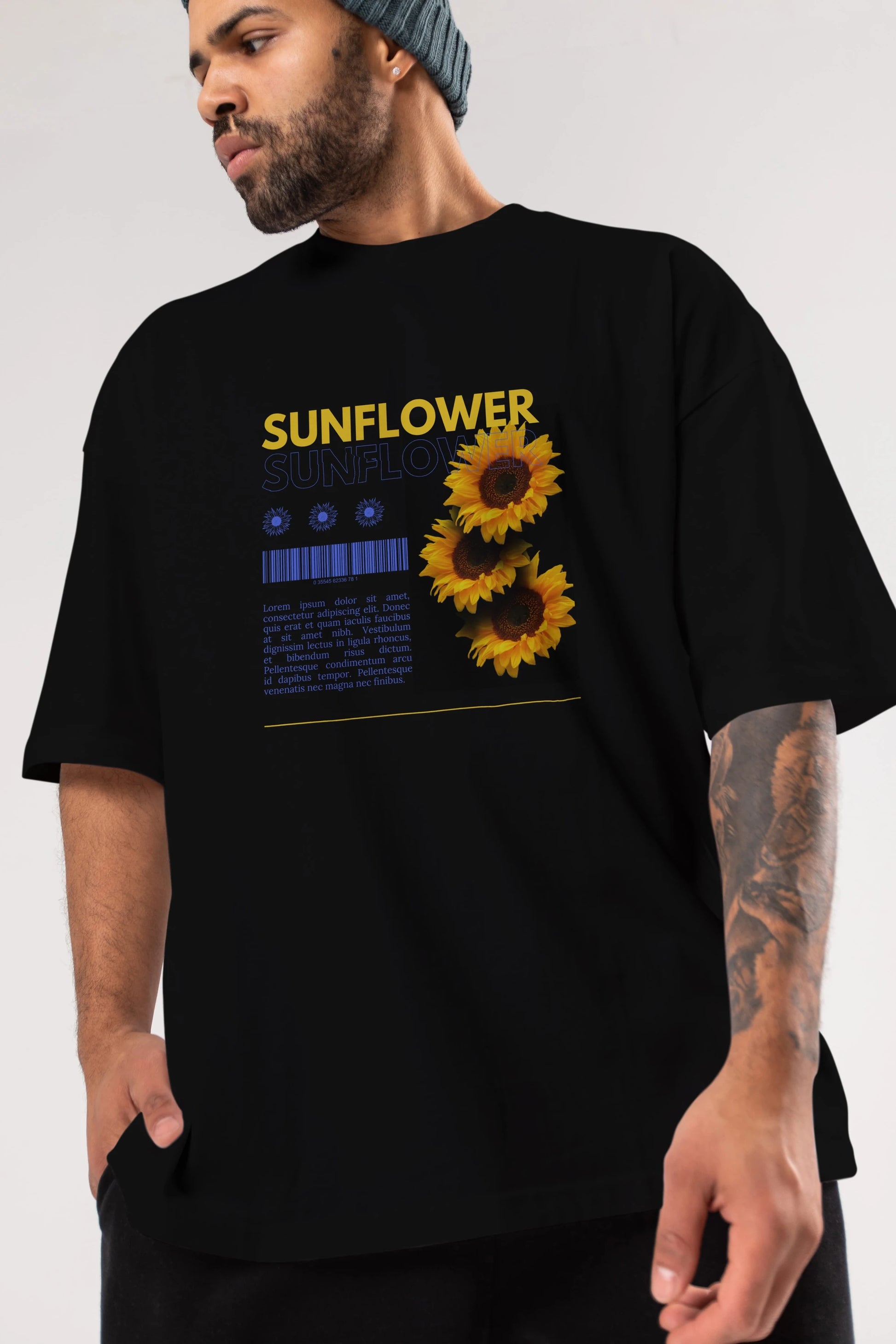 Sunflower Ön Baskılı Oversize t-shirt Erkek Kadın Unisex