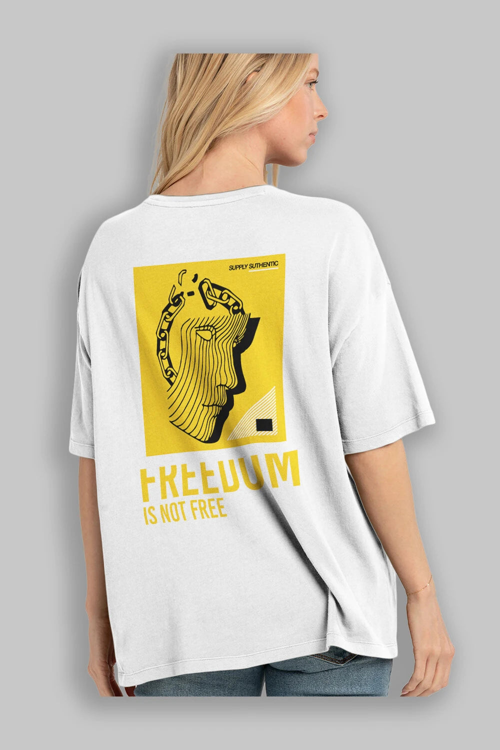 Freedom is Not Free Arka Baskılı Oversize t-shirt Erkek Kadın Unisex